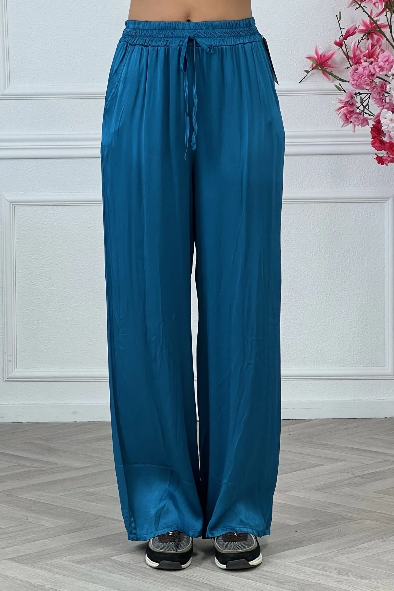Kiki Silky Pants - Petrol - Image 2