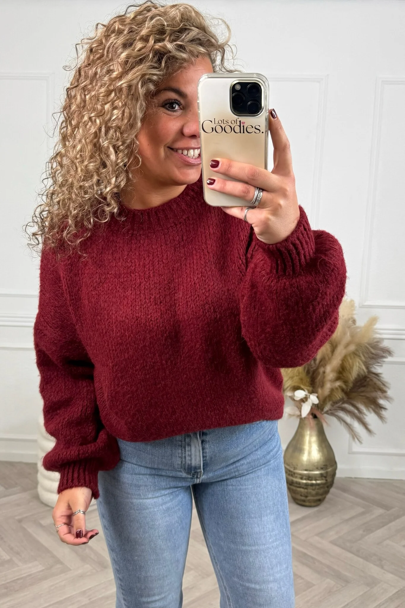 Knitted Olivia Sweater - Burgundy