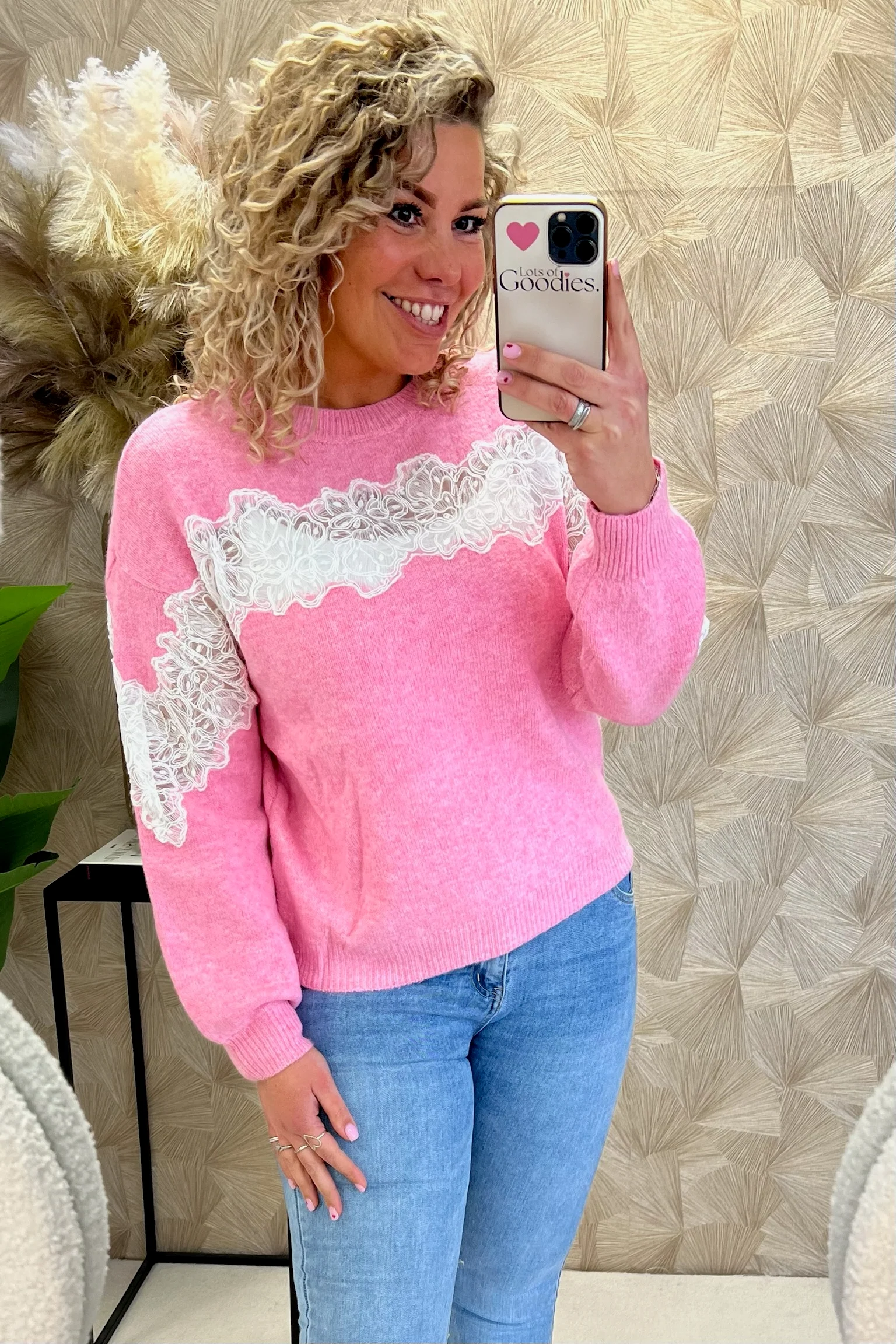 Kyara Lace Sweater - Pink - Image 2