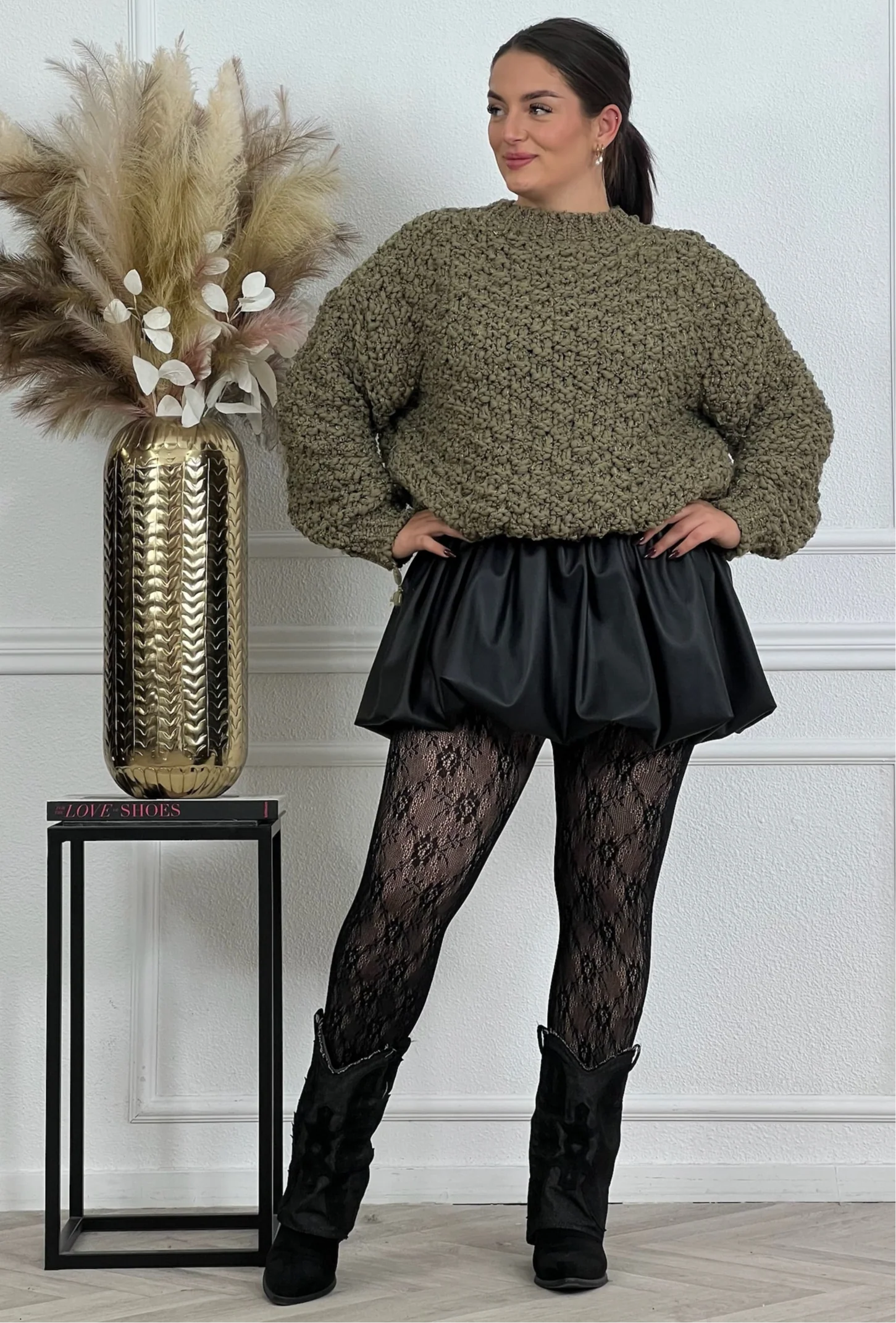 Lace Translucent Fleece Panty - Black - Image 4