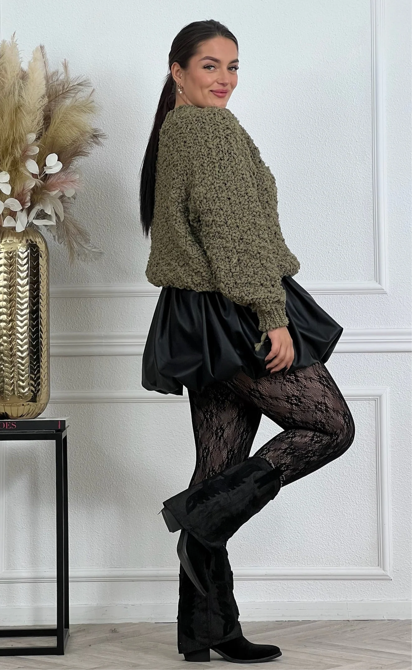 Lace Translucent Fleece Panty - Black - Image 5