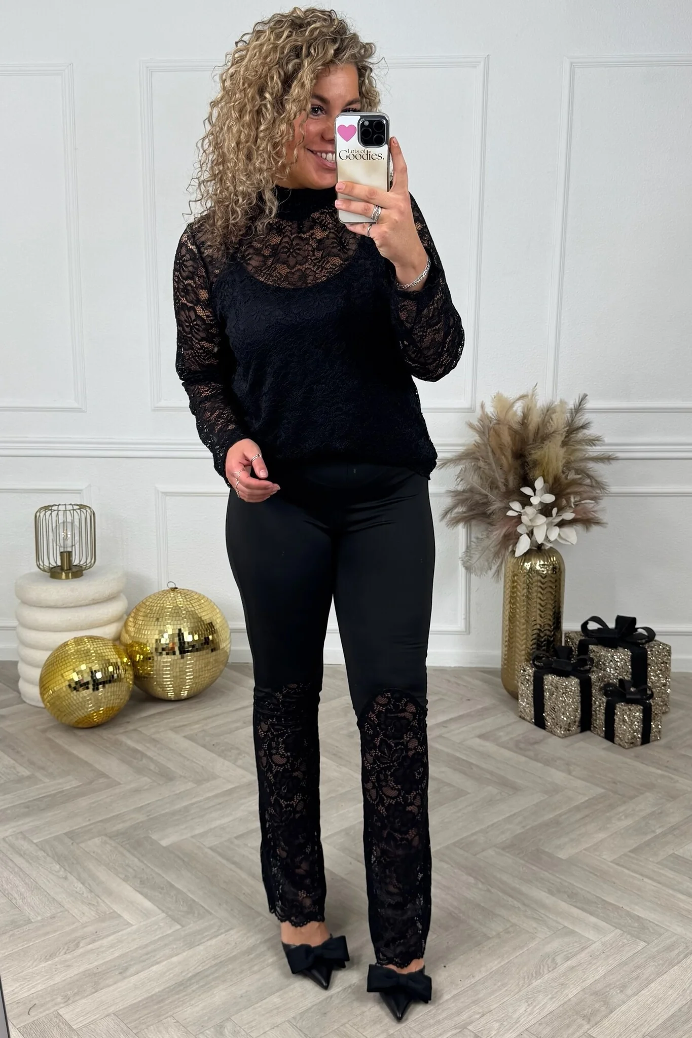 Lace Travel Pants - Black - Image 2