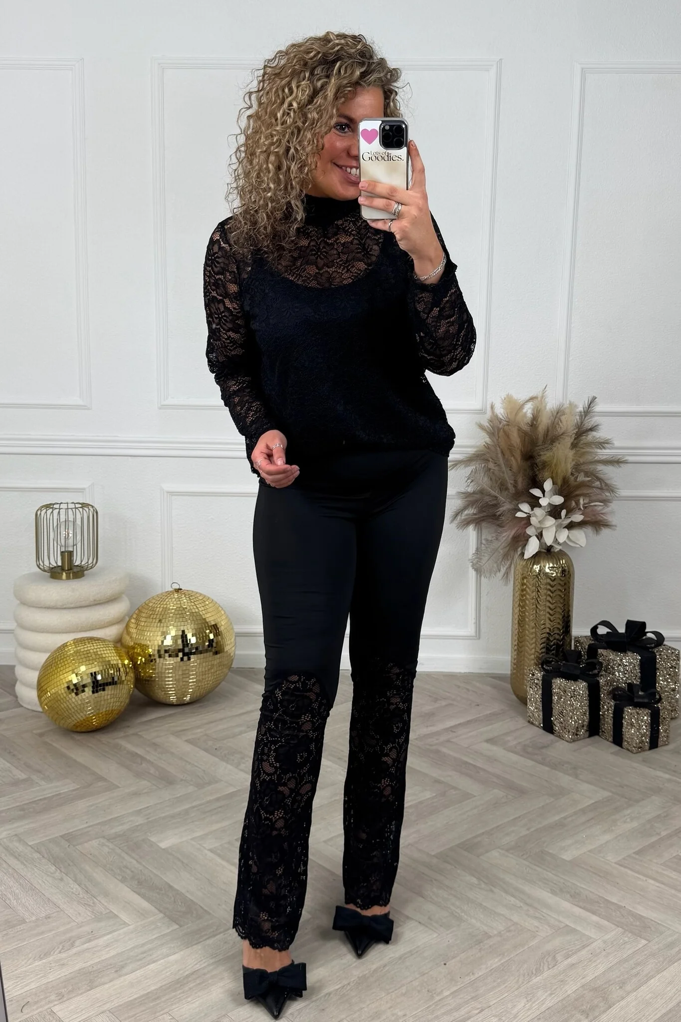 Lace Travel Pants - Black - Image 3