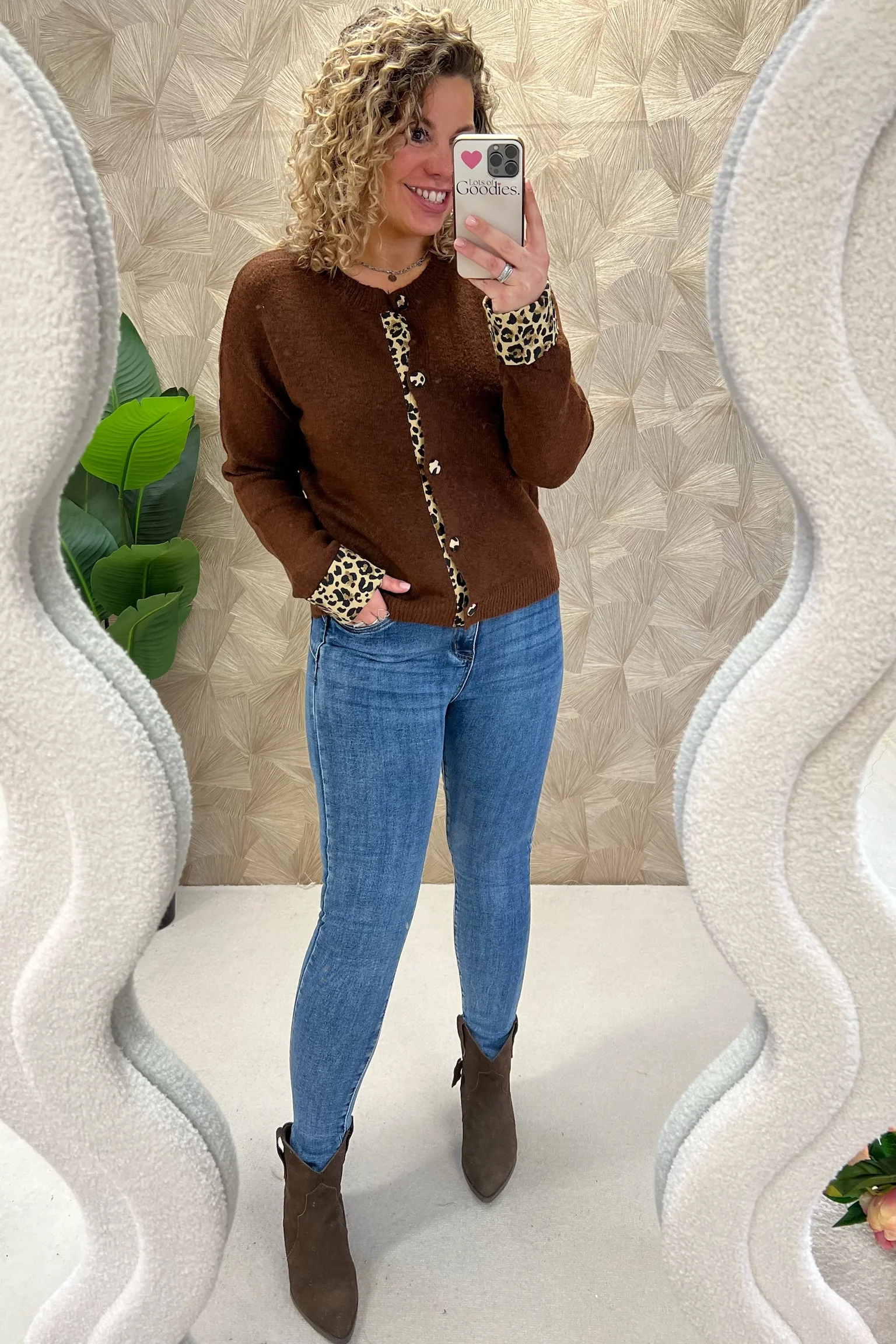 Lara Leopard Vest - Brown