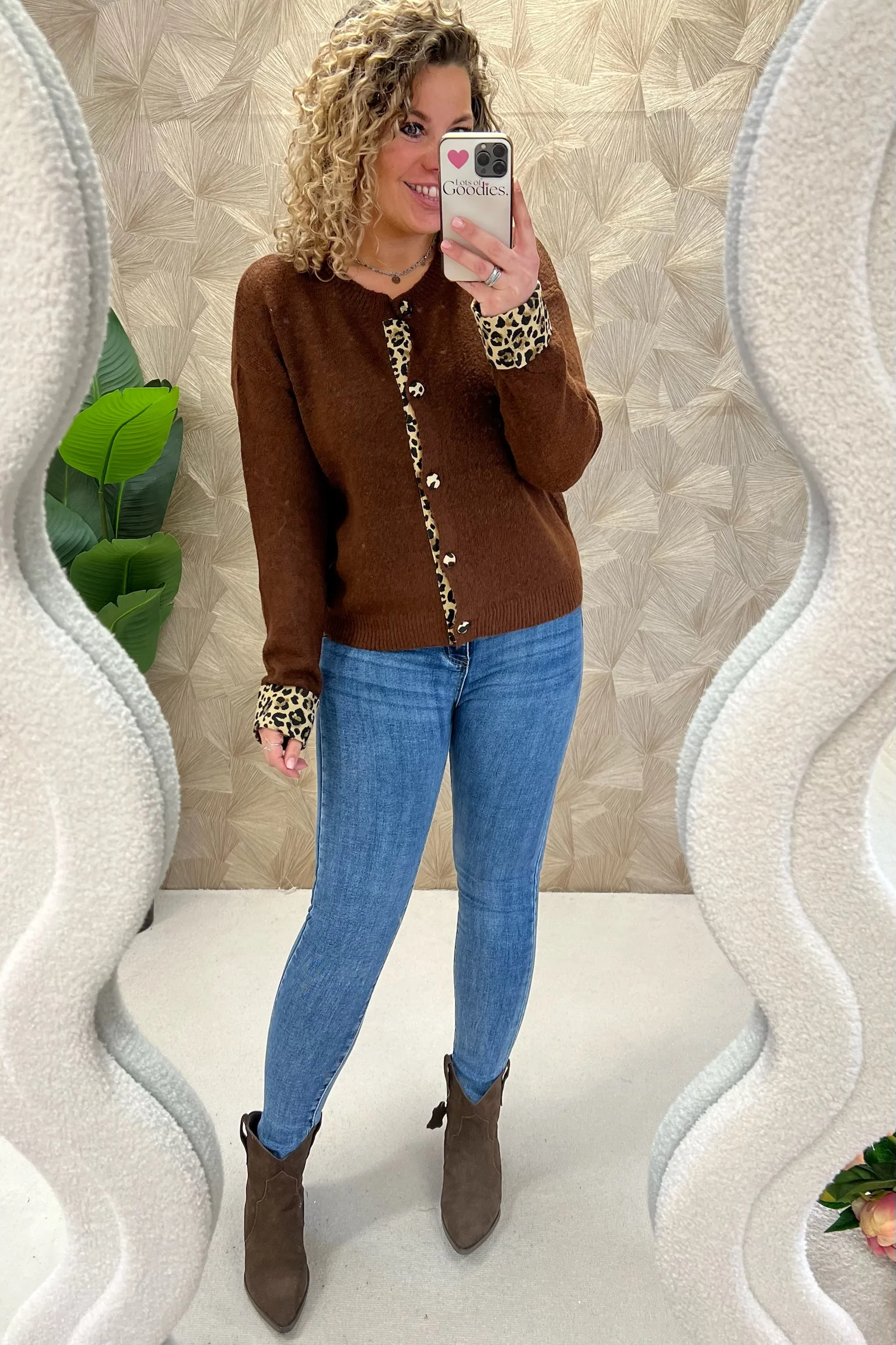 Lara Leopard Vest - Brown - Image 3