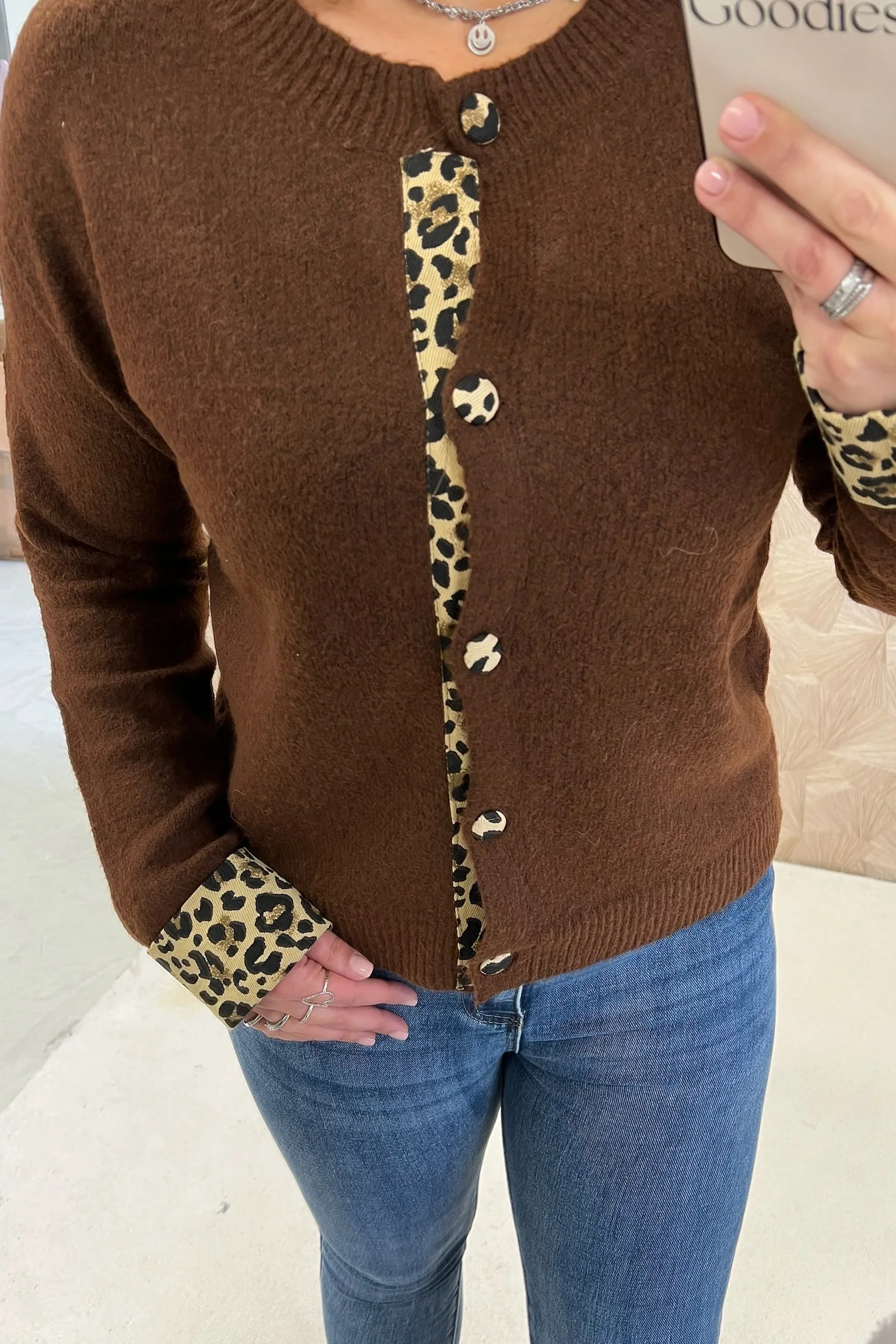 Lara Leopard Vest - Brown - Image 4