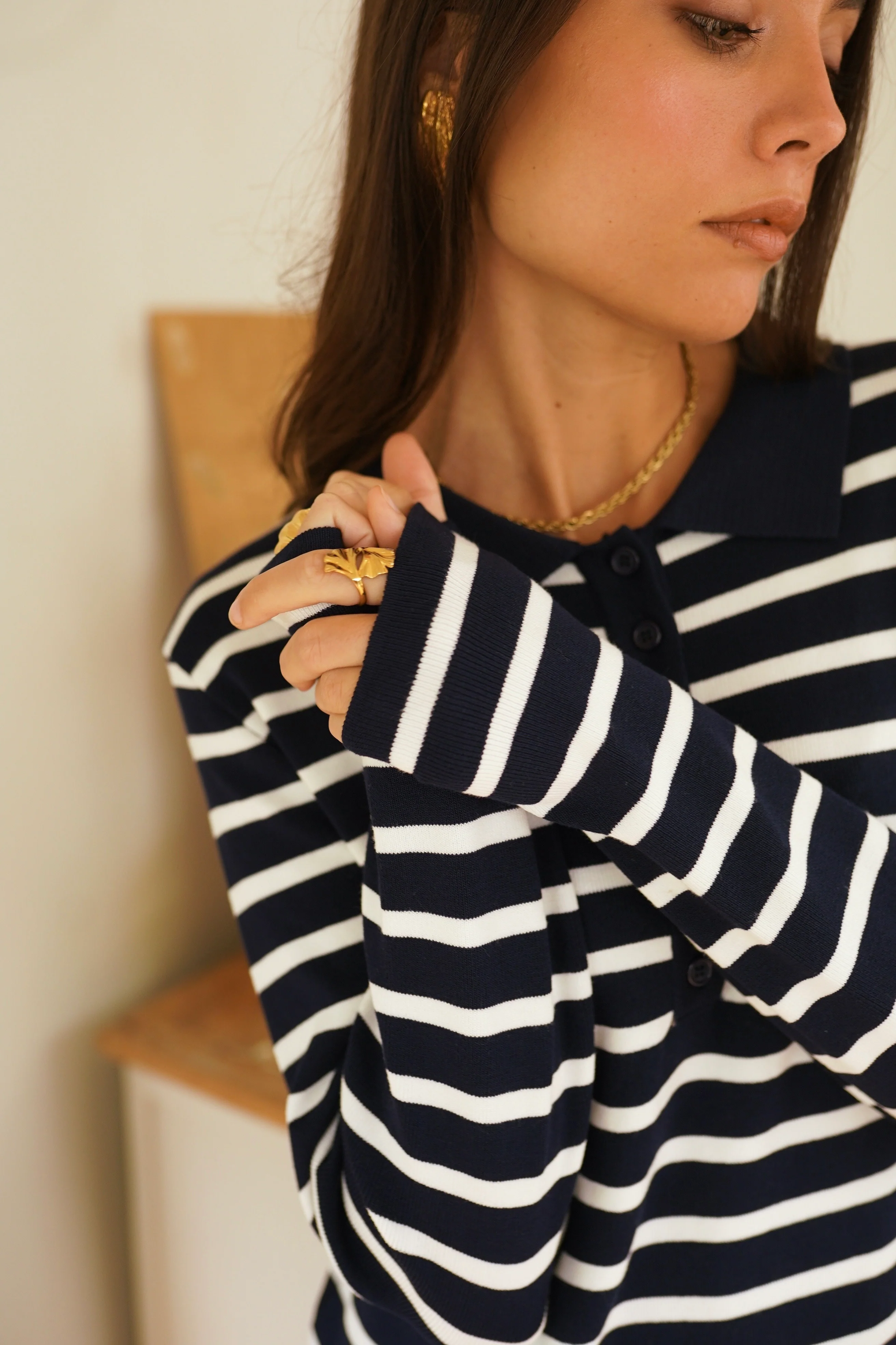 Lauren Striped Dress - Navy/White - Image 2