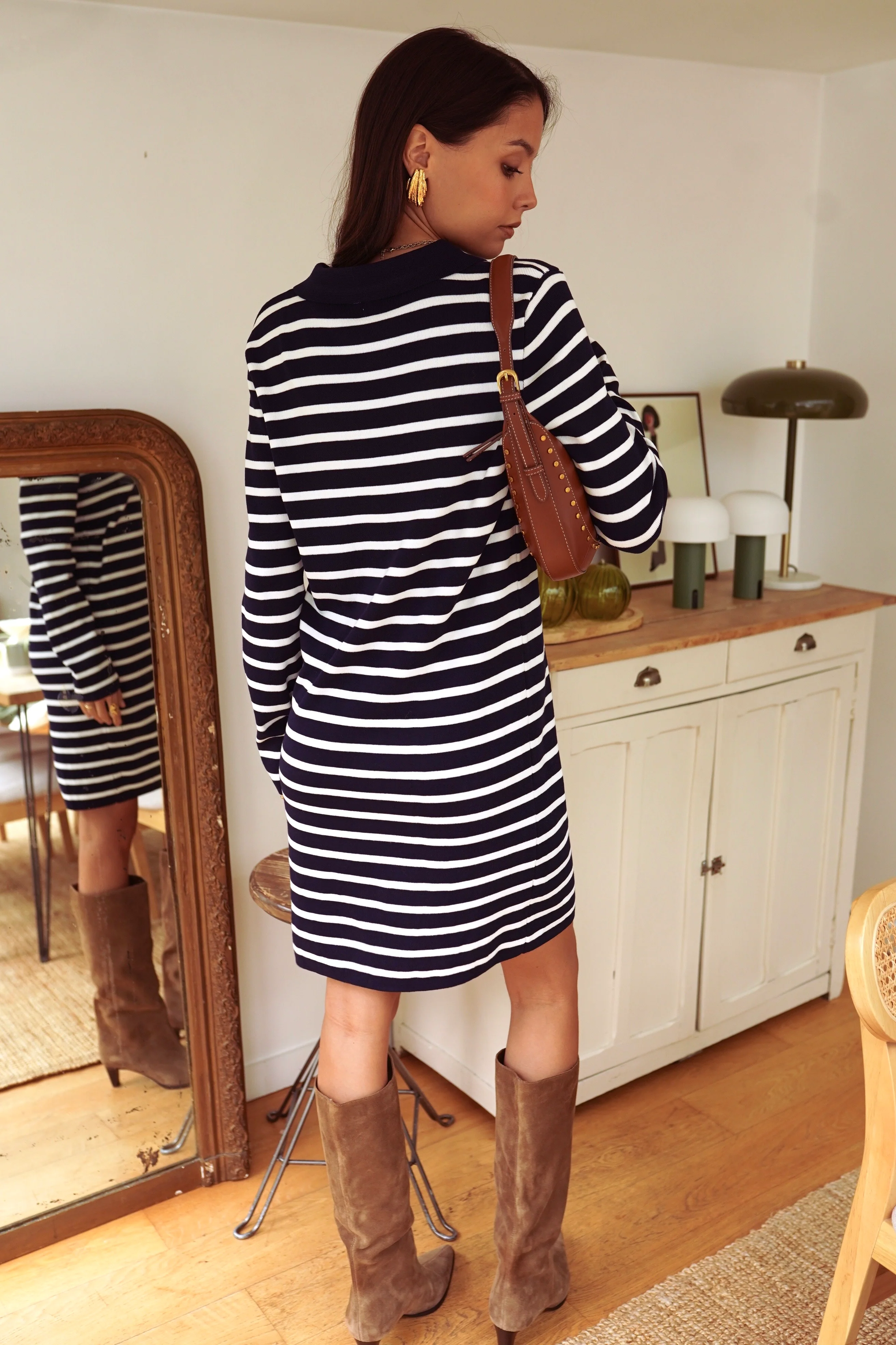 Lauren Striped Dress - Navy/White - Image 5