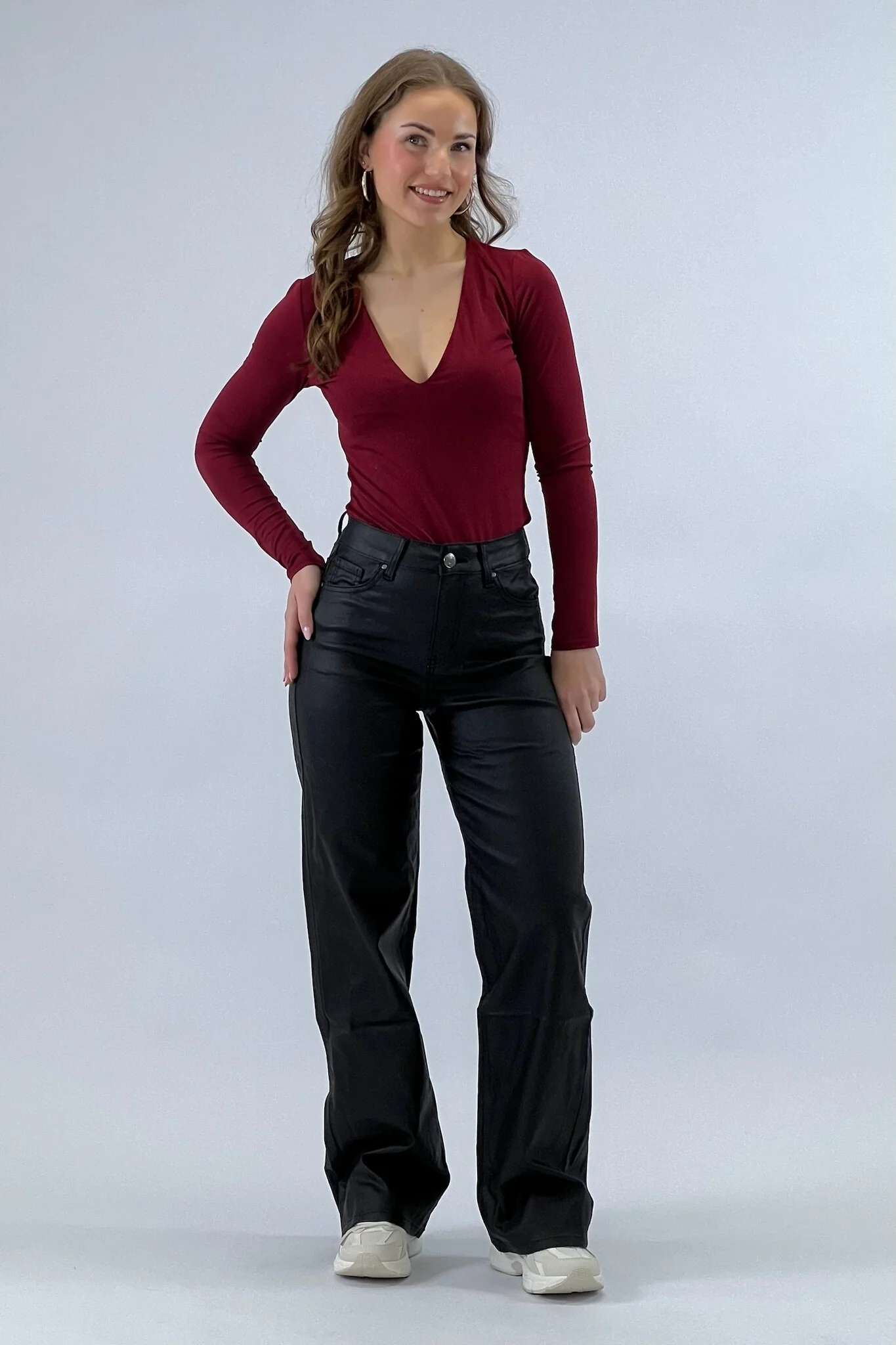 Leather Look Wide Leg Pants - Black MAAT 36 - Image 6