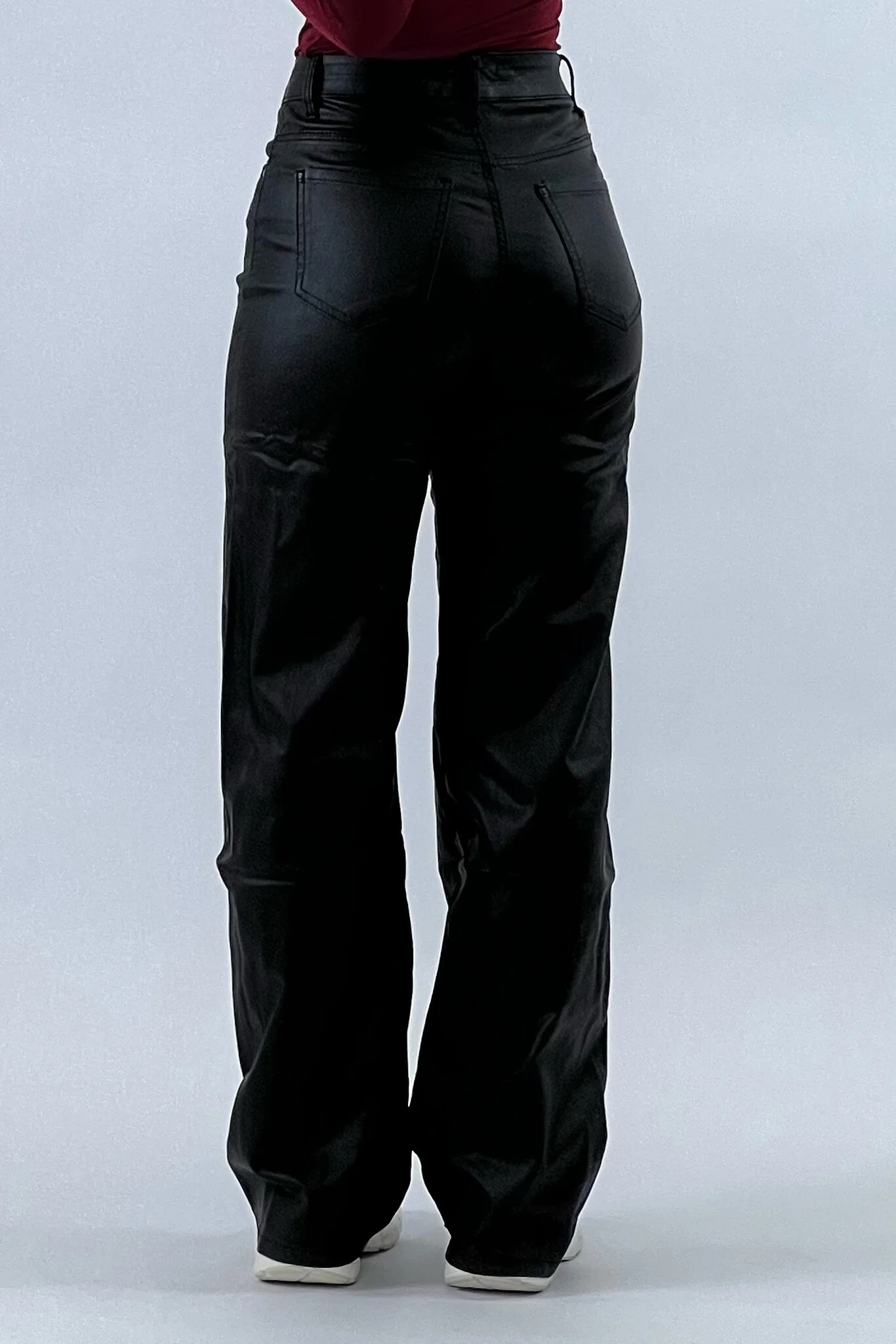 Leather Look Wide Leg Pants - Black MAAT 36 - Image 9