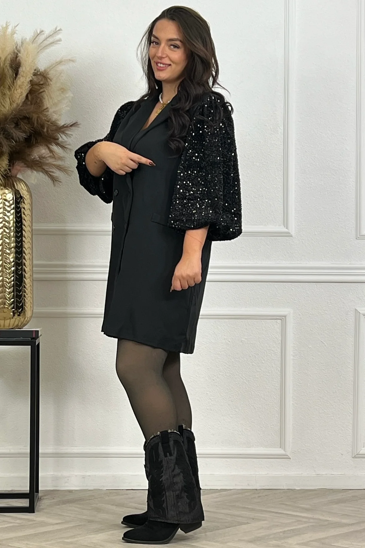 Lexie Blazer Dress - Black - Image 6