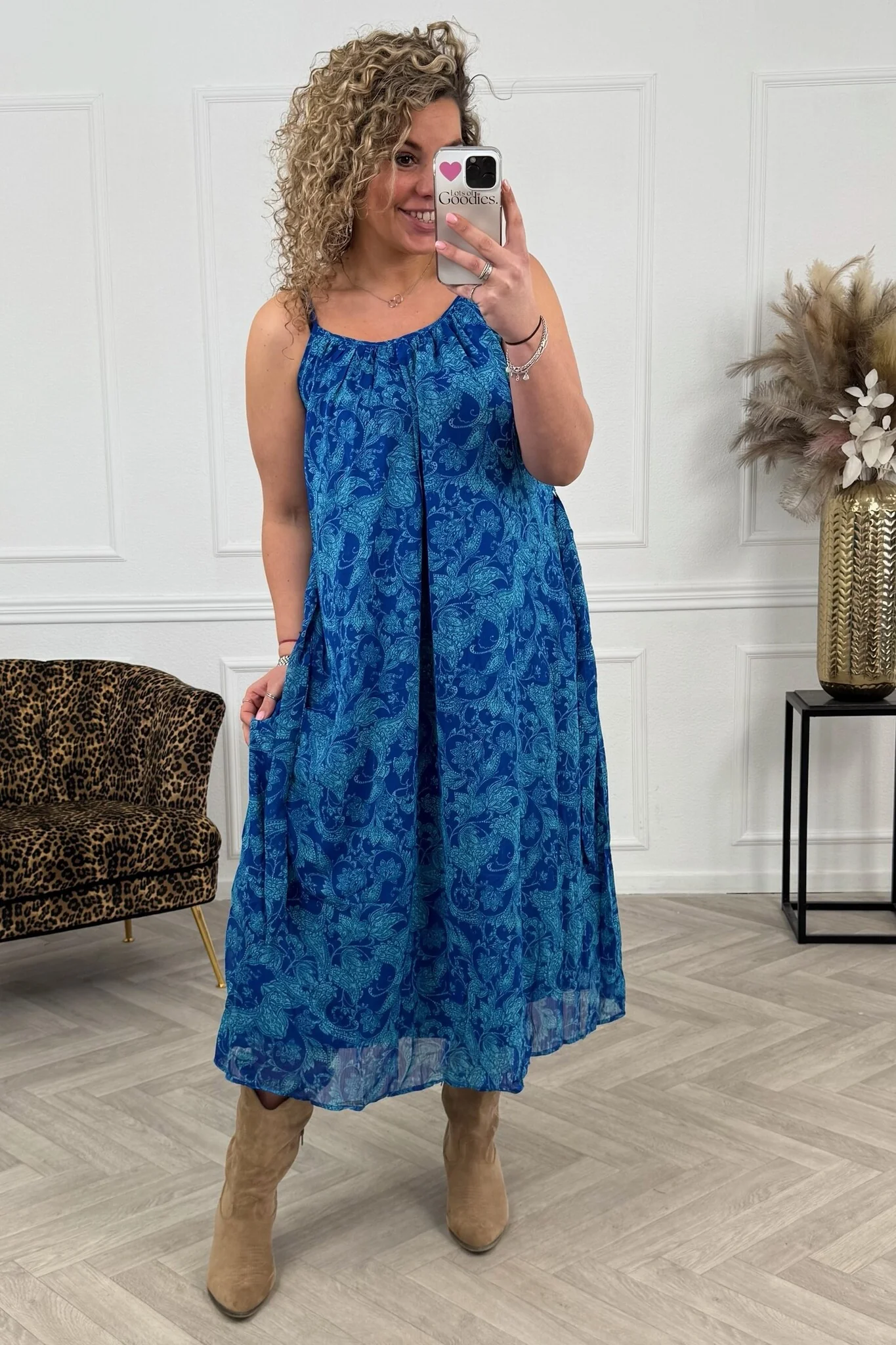Lily Long Sky Dress - Blue - Image 2