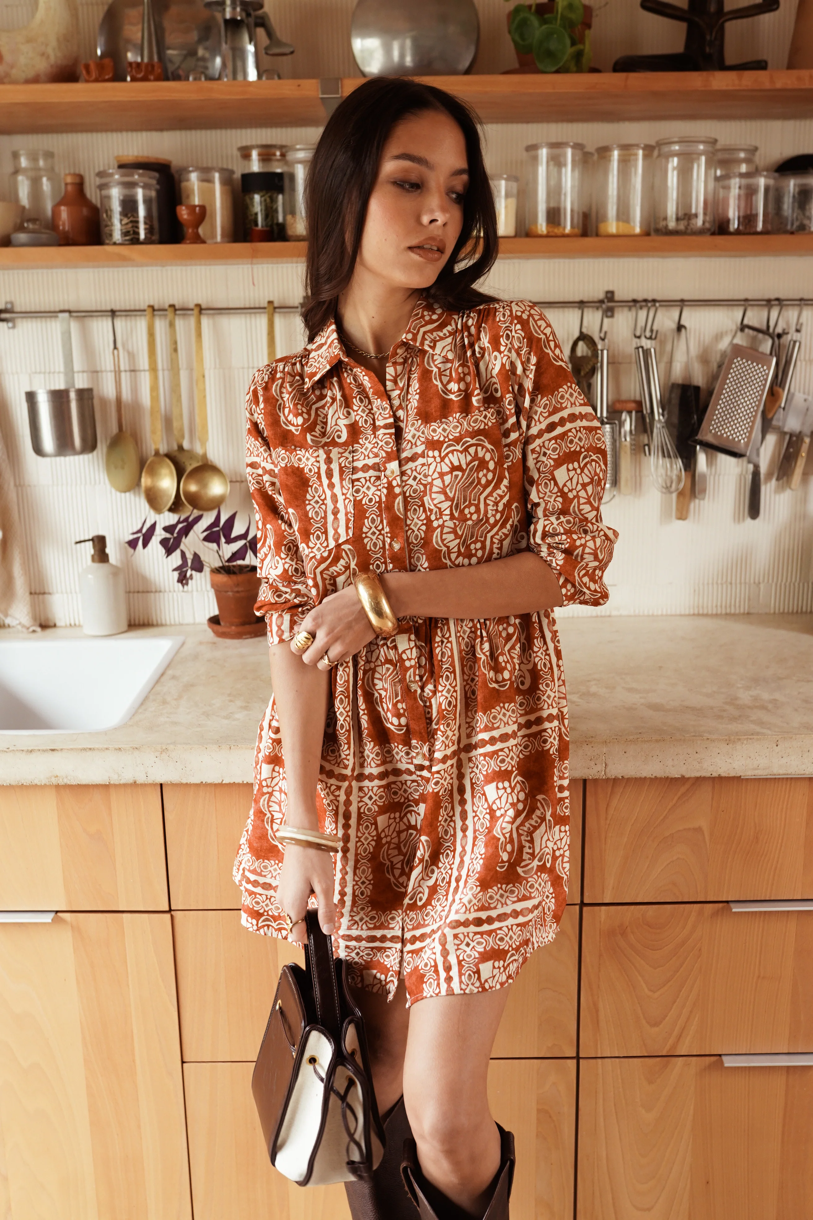 Lina Blouse Dress - Orange - Image 5