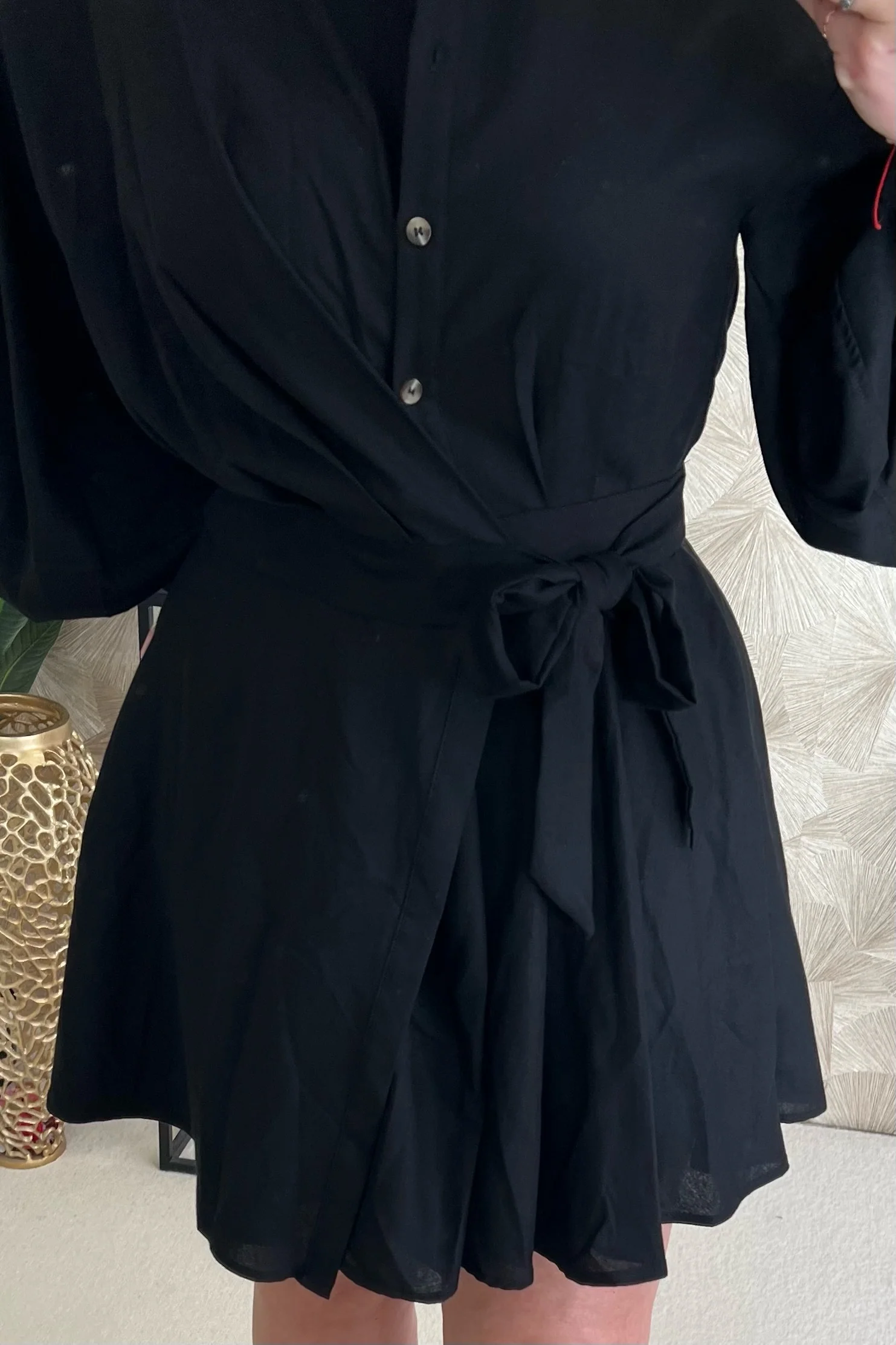 Lina Wrap Dress - Black - Image 4