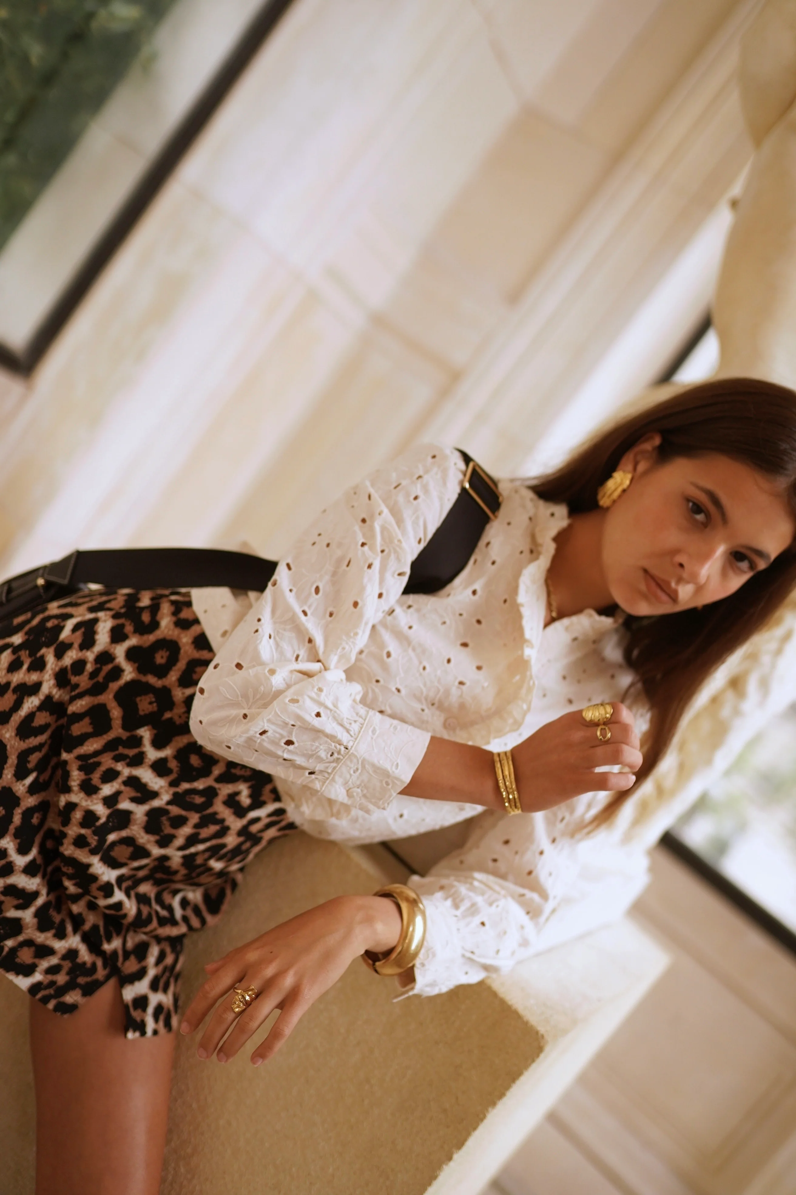Livia Broderie Blouse - Beige - Image 2