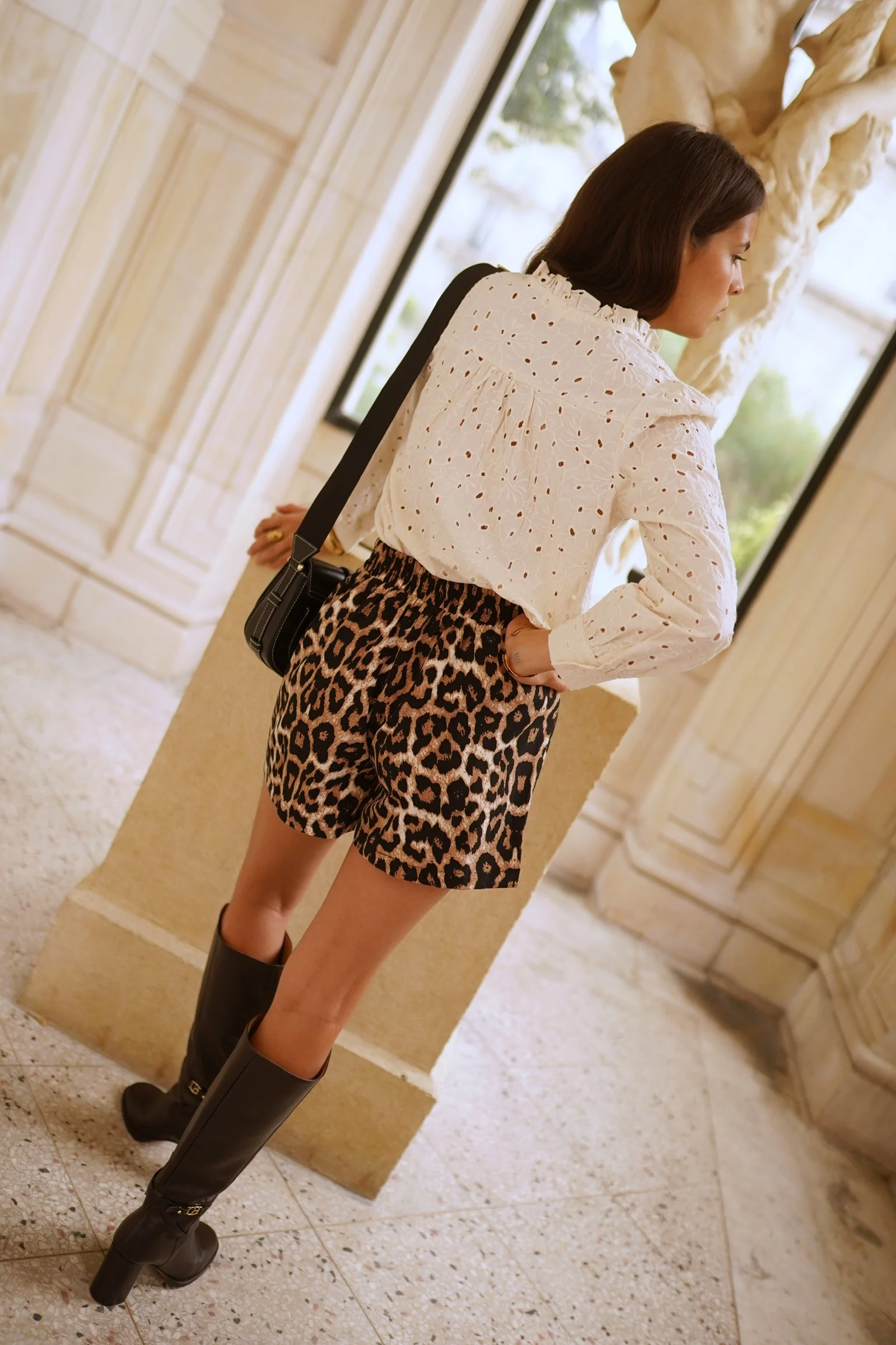 Livia Leopard Skort - Black/Brown - Image 3