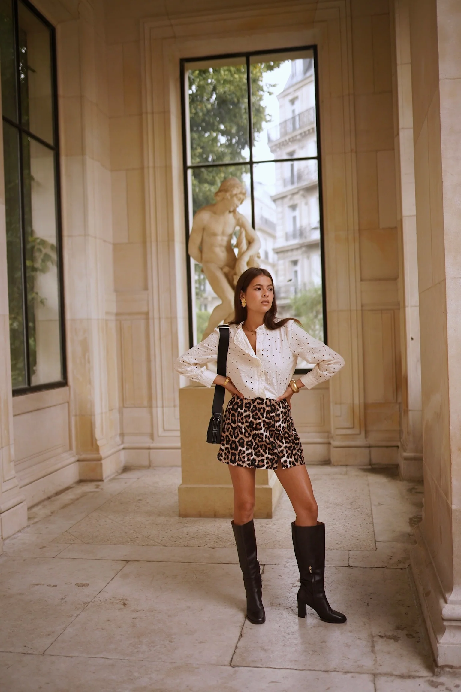 Livia Leopard Skort - Black/Brown - Image 7