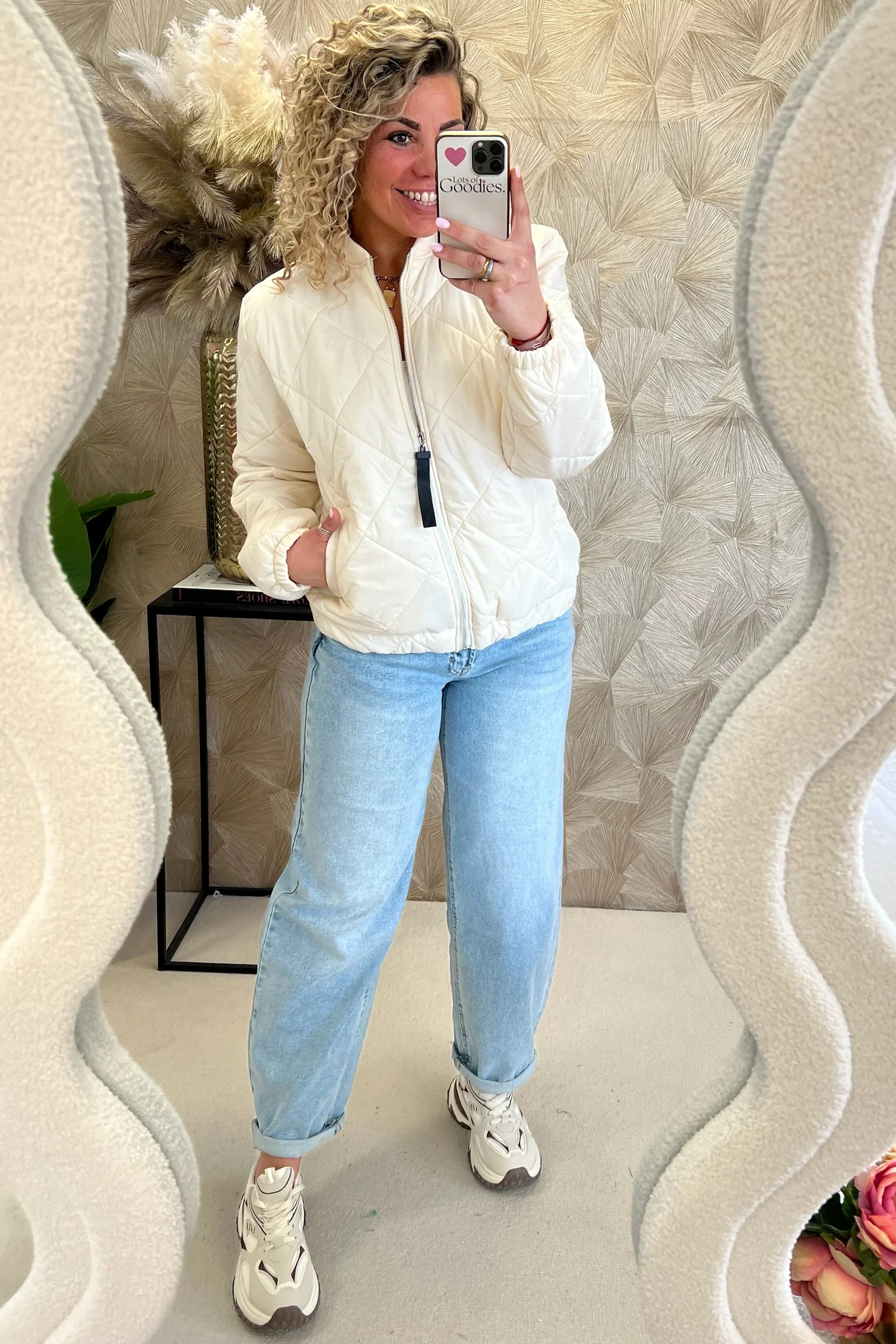 Lizzy Bomber Jacket - Beige - Image 2