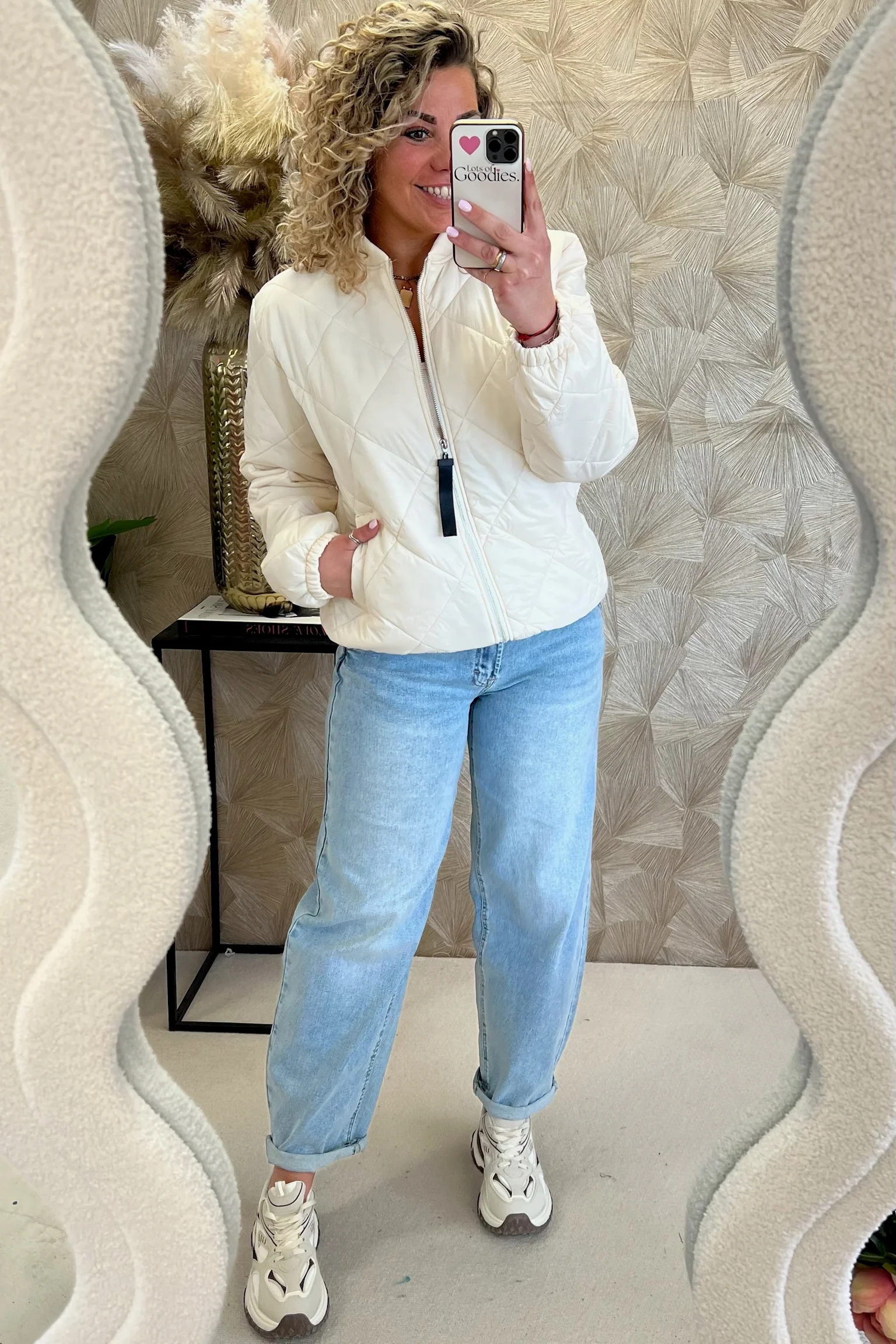 Lizzy Bomber Jacket - Beige - Image 3