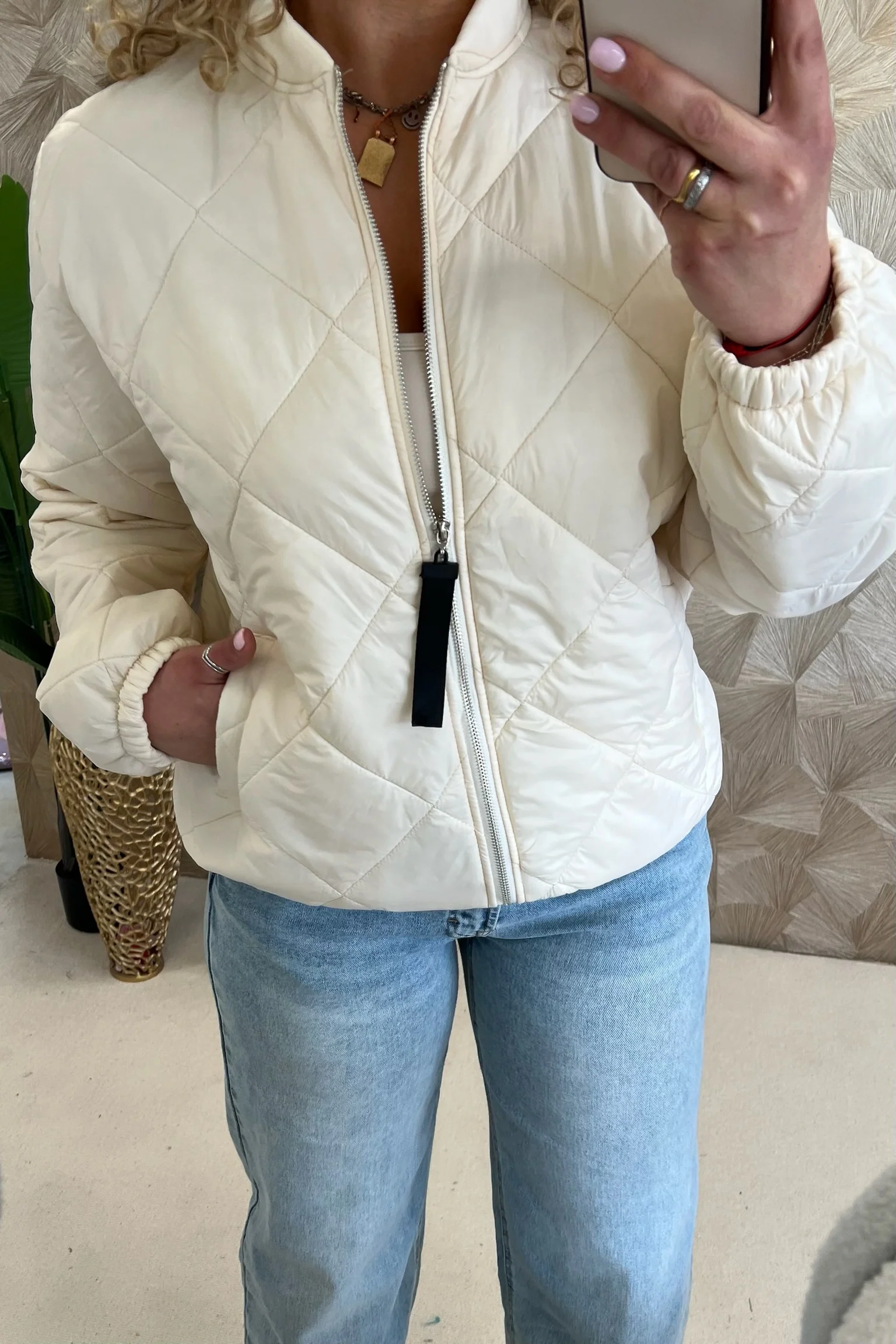 Lizzy Bomber Jacket - Beige - Image 5