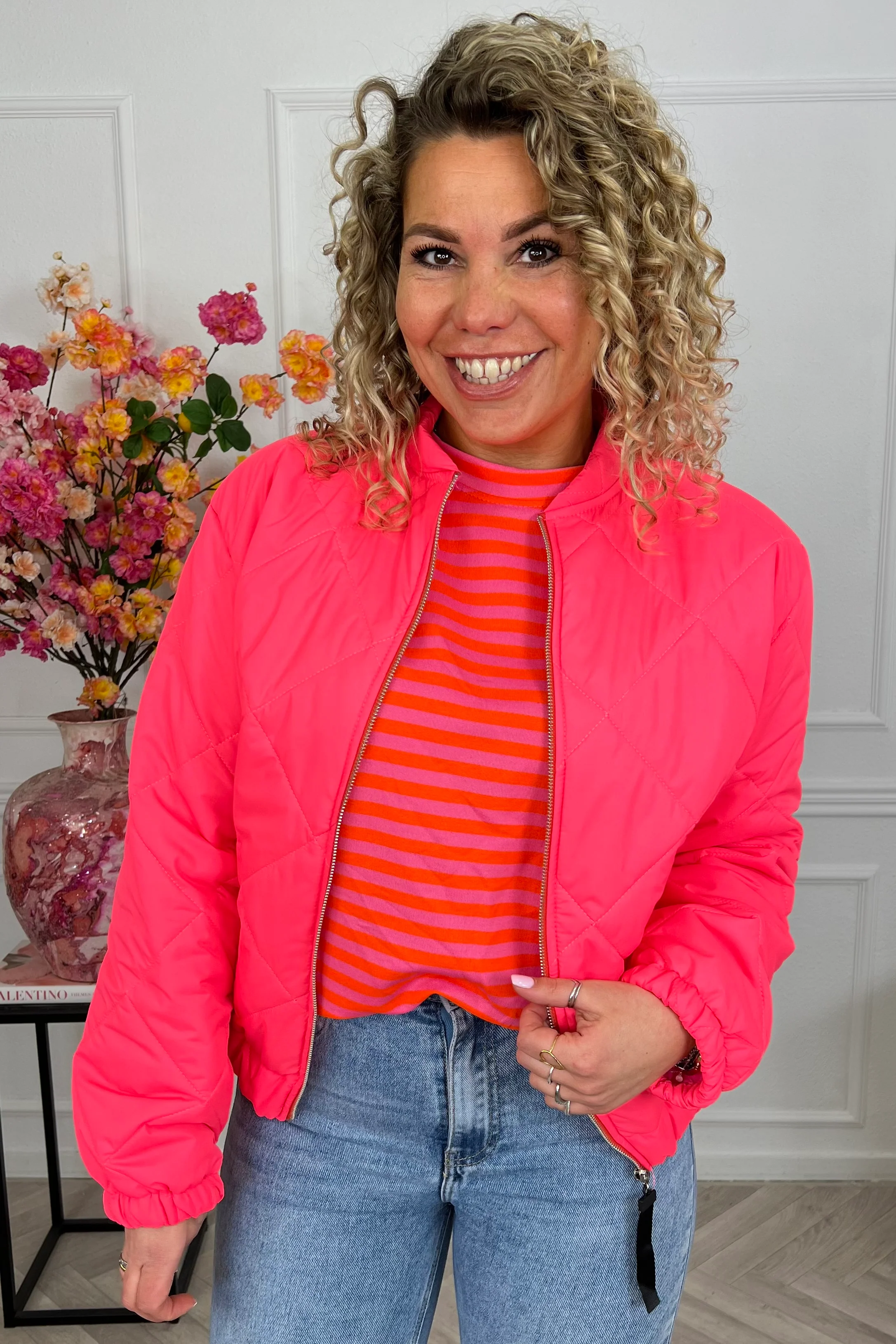 Lizzy Bomber Jacket - Coral