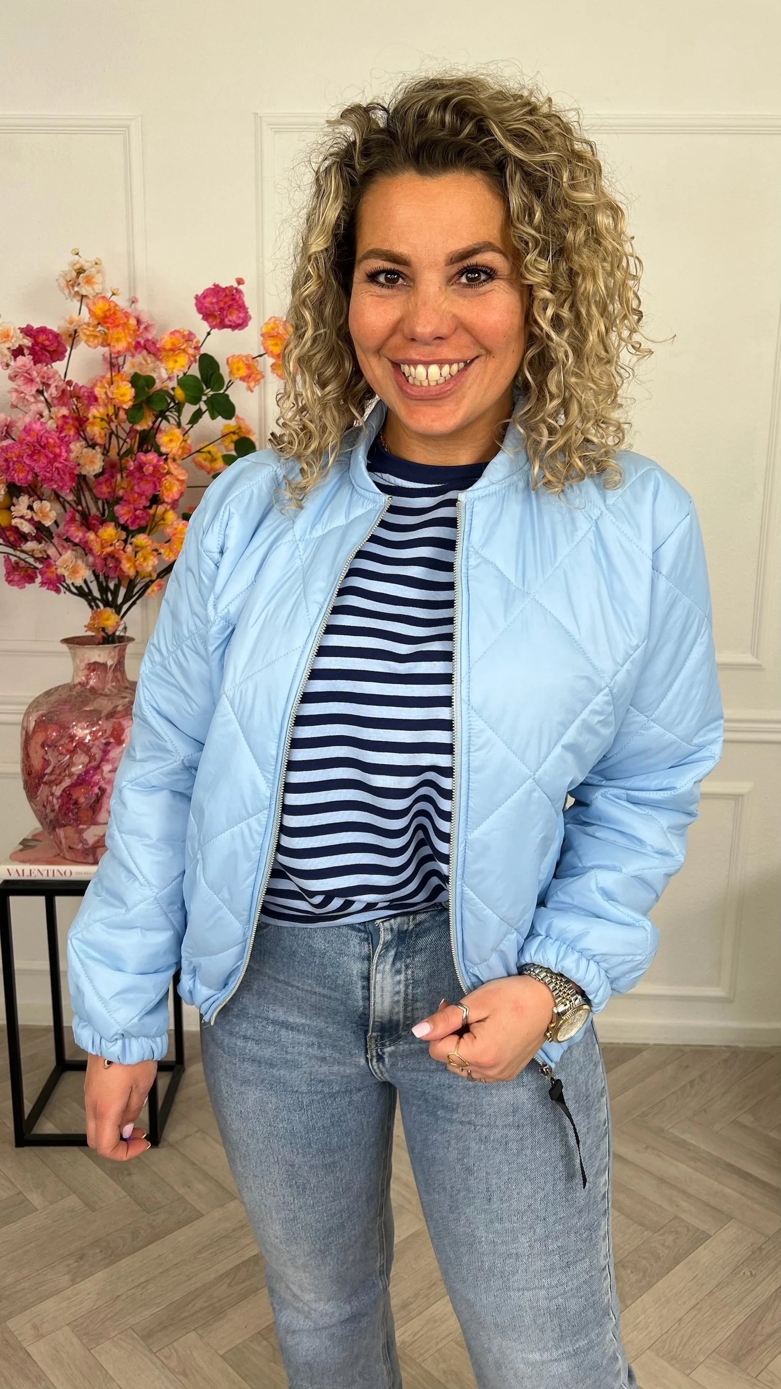 Lizzy Bomber Jacket - Light Blue