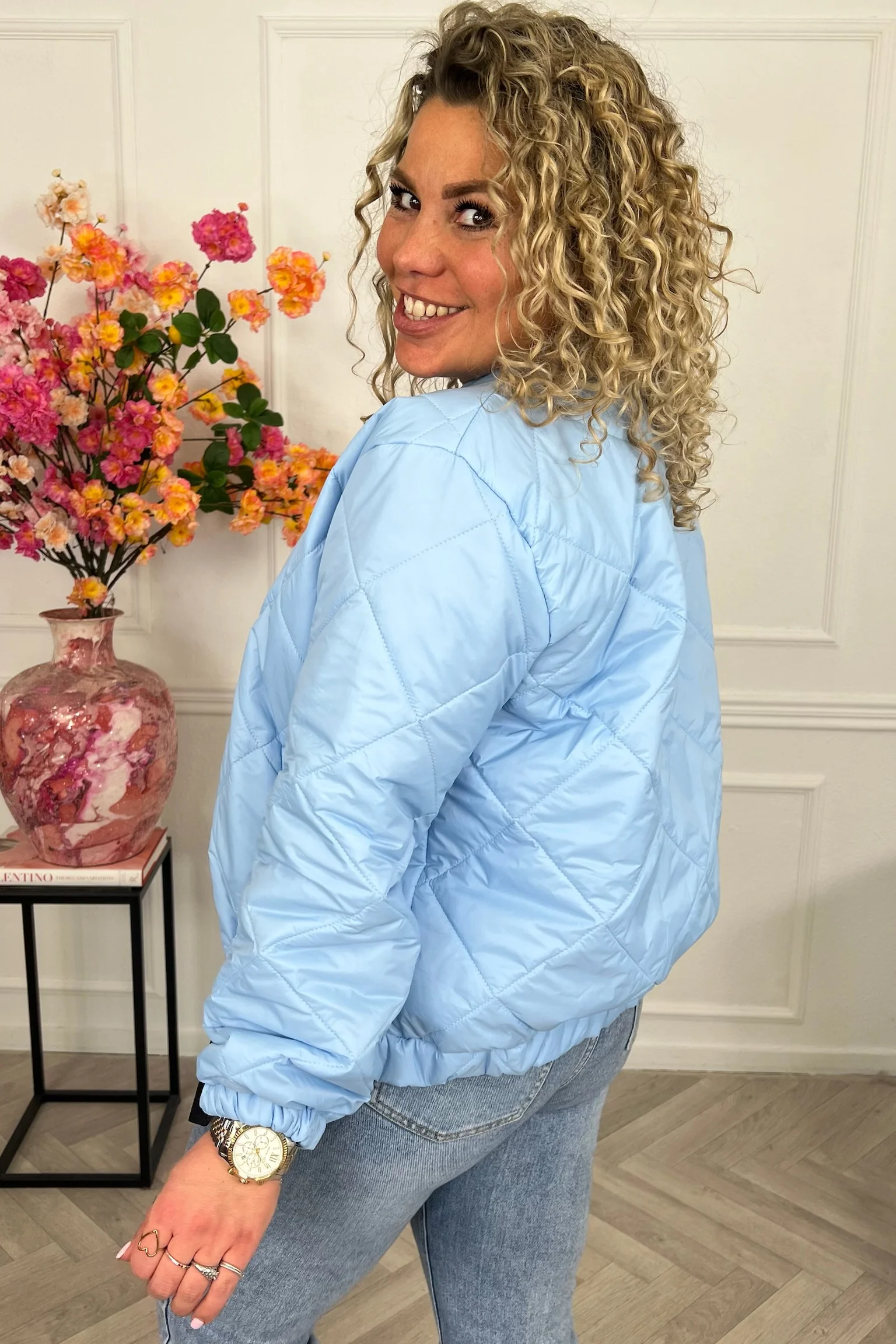 Lizzy Bomber Jacket - Light Blue - Image 2