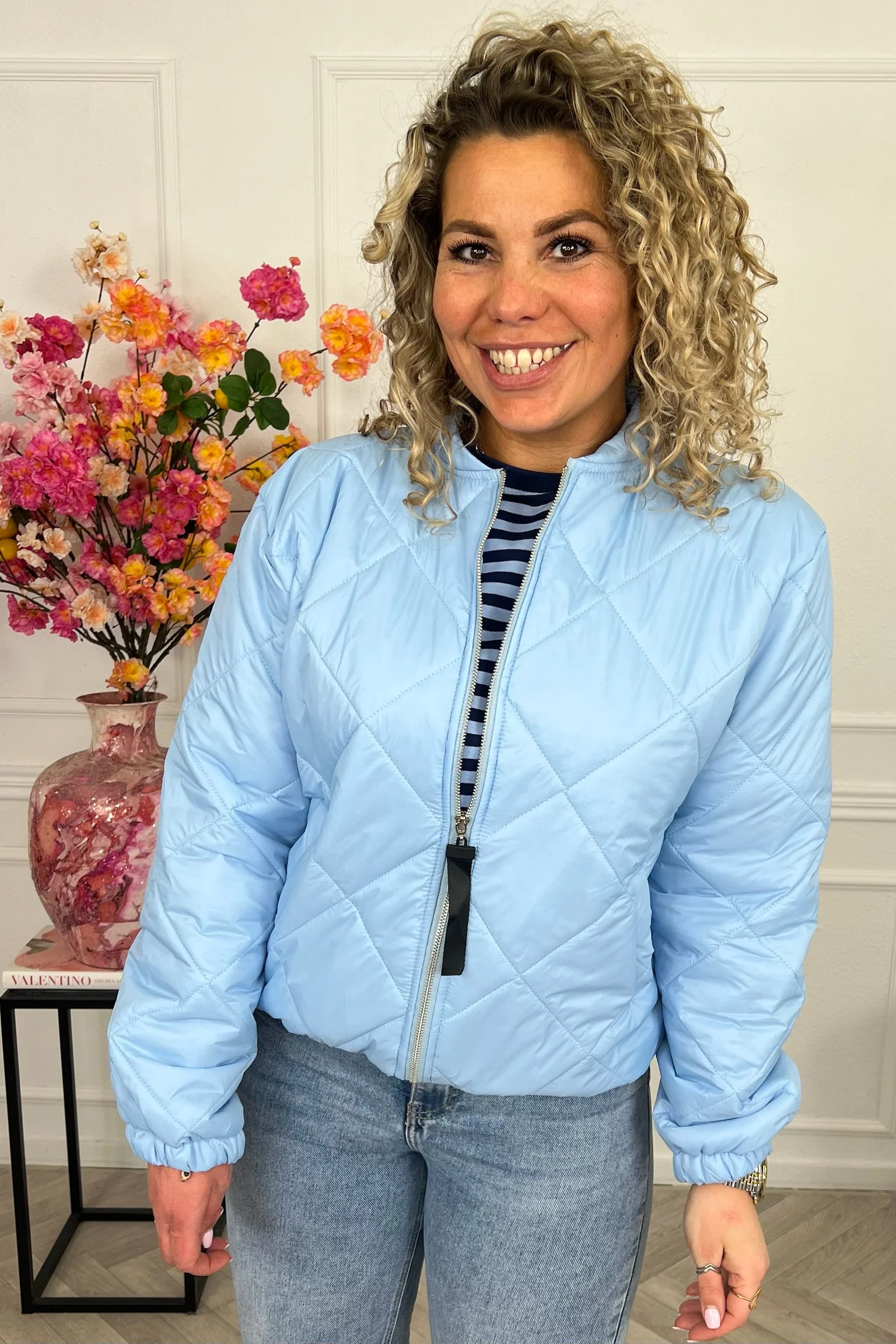 Lizzy Bomber Jacket - Light Blue - Image 4