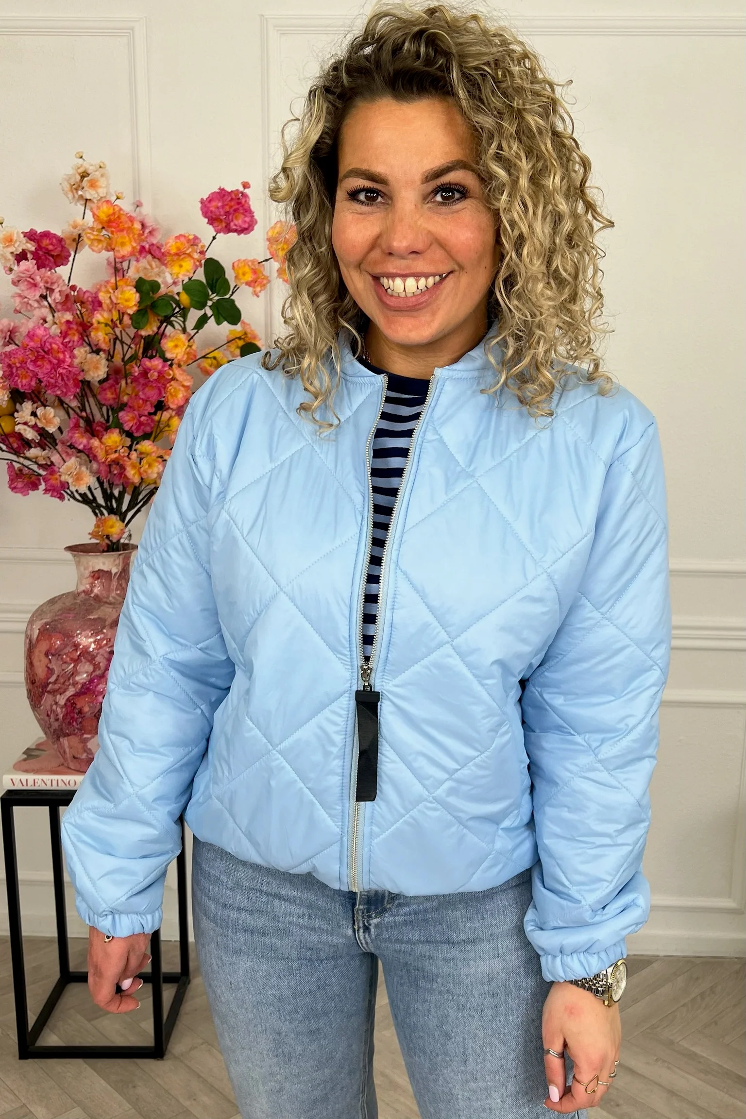 Lizzy Bomber Jacket - Light Blue - Image 5