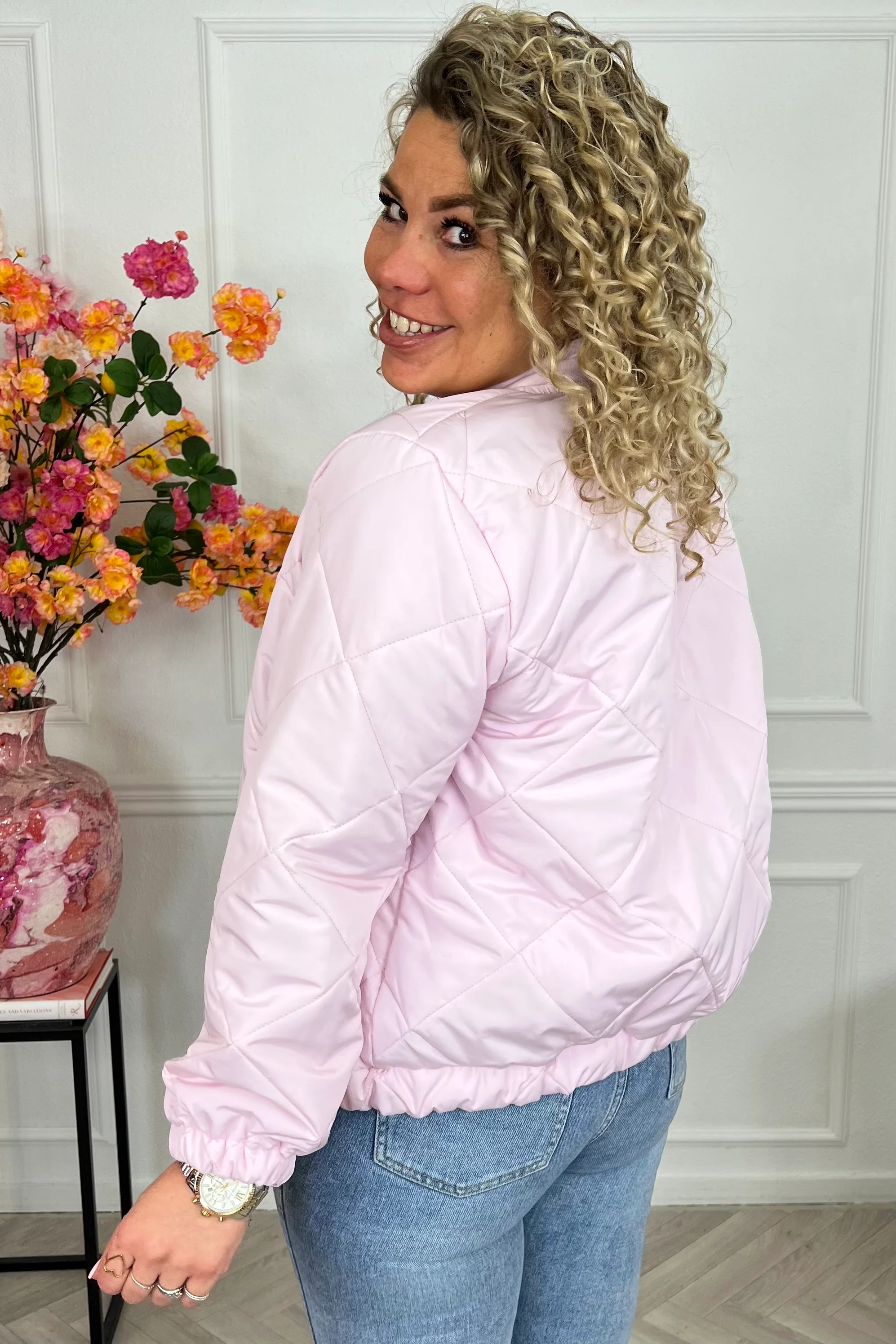 Lizzy Bomber Jacket - Light Pink - Image 2