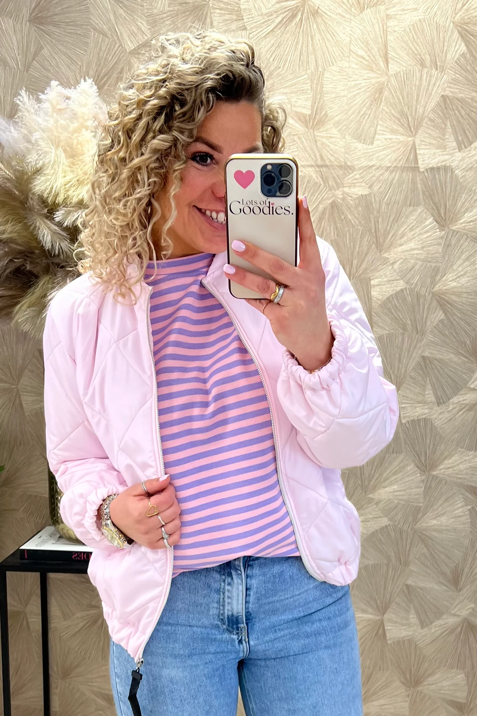 Lizzy Bomber Jacket - Light Pink - Image 5