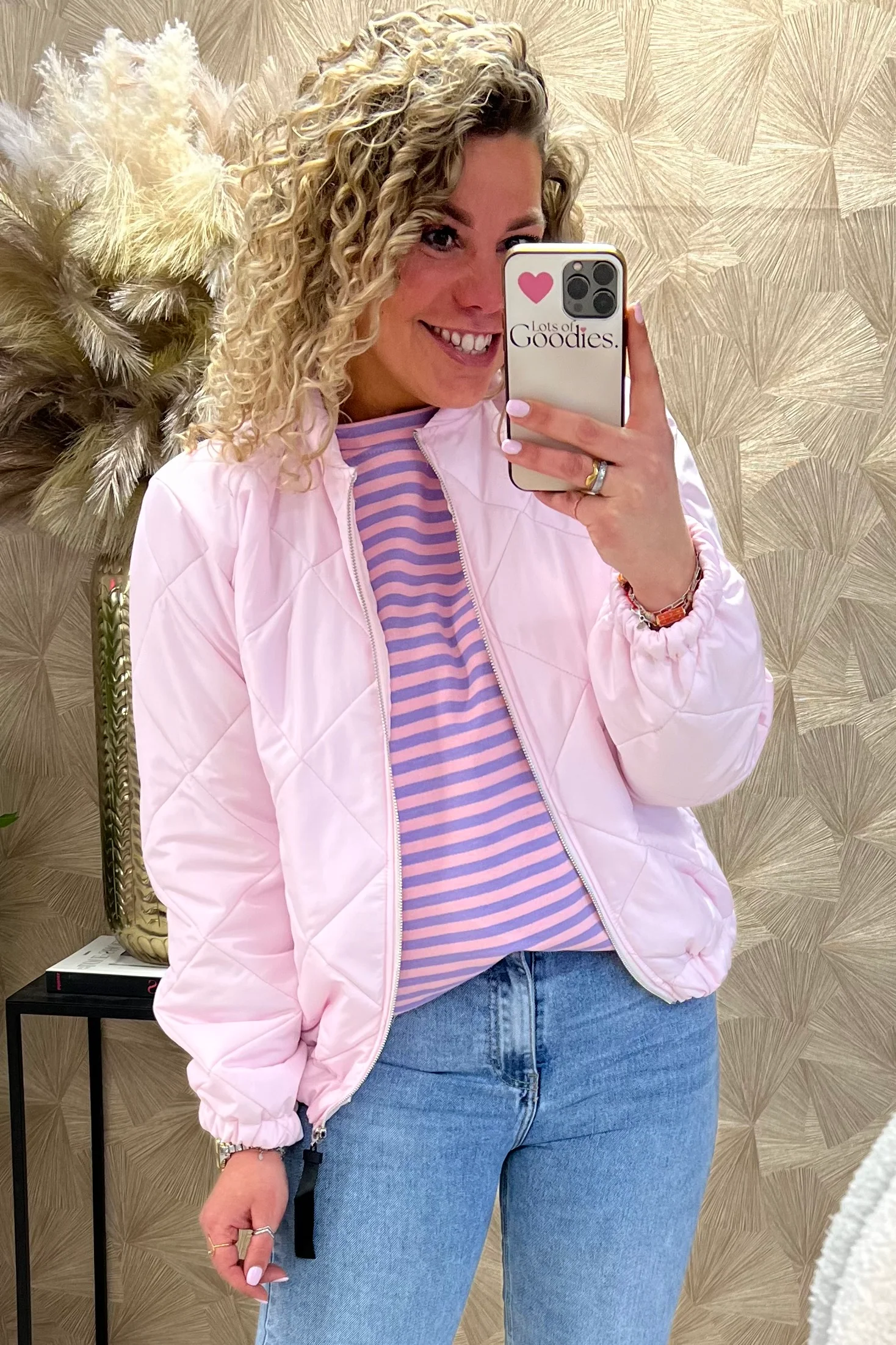Lizzy Bomber Jacket - Light Pink - Image 6