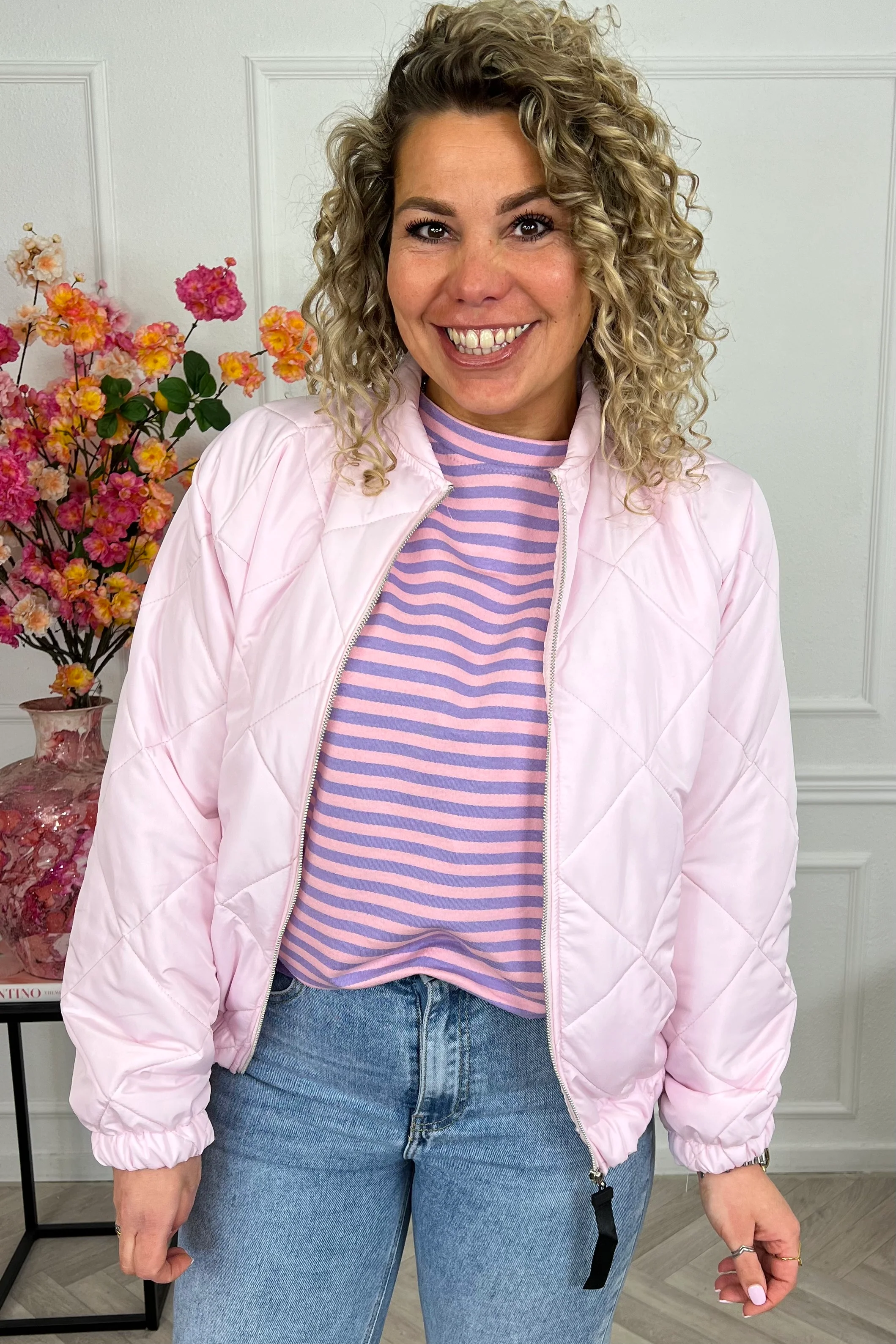 Lizzy Bomber Jacket - Light Pink - Image 7