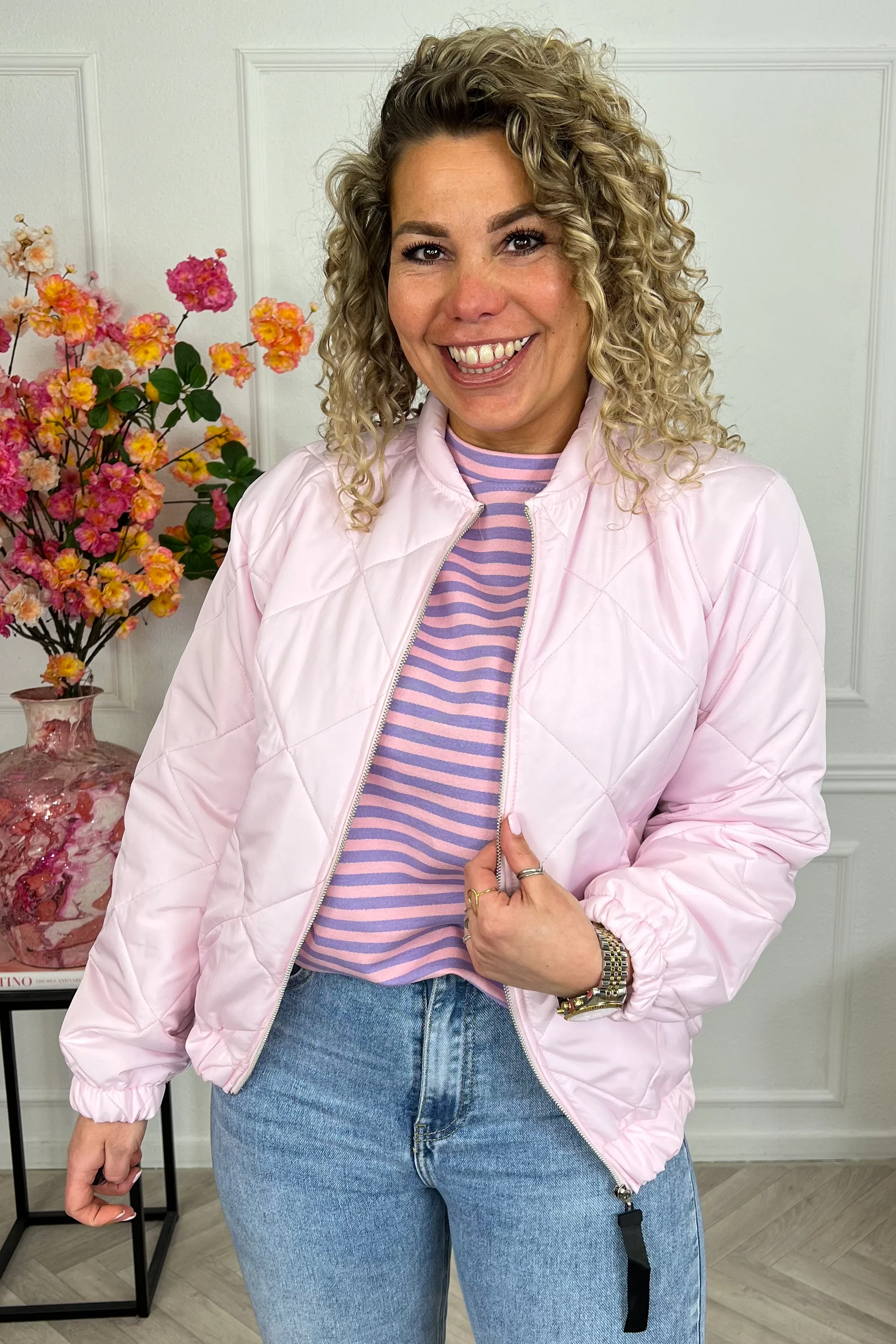 Lizzy Bomber Jacket - Light Pink - Image 8
