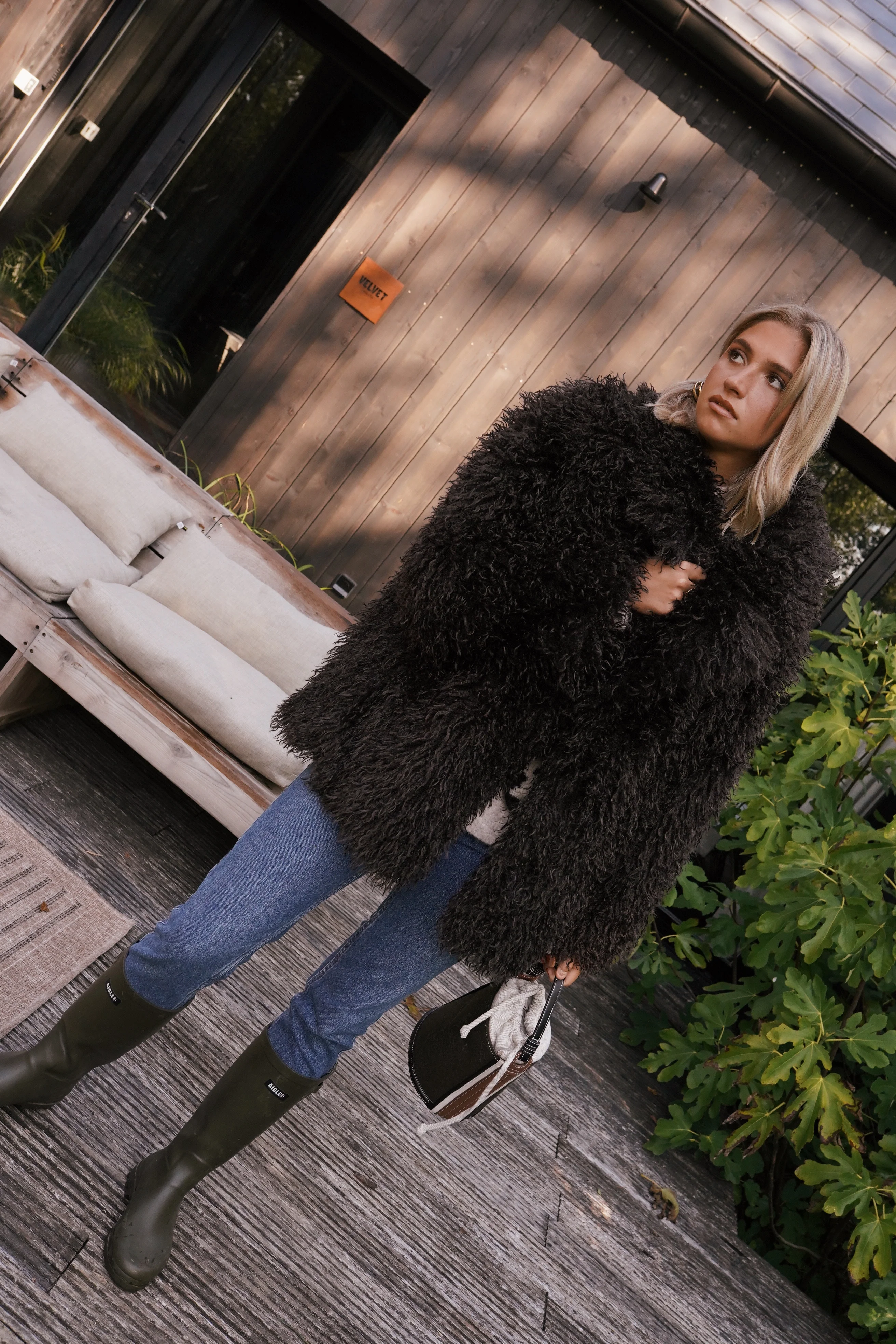 Long Fake Fur Coat - Dark Brown - Image 2