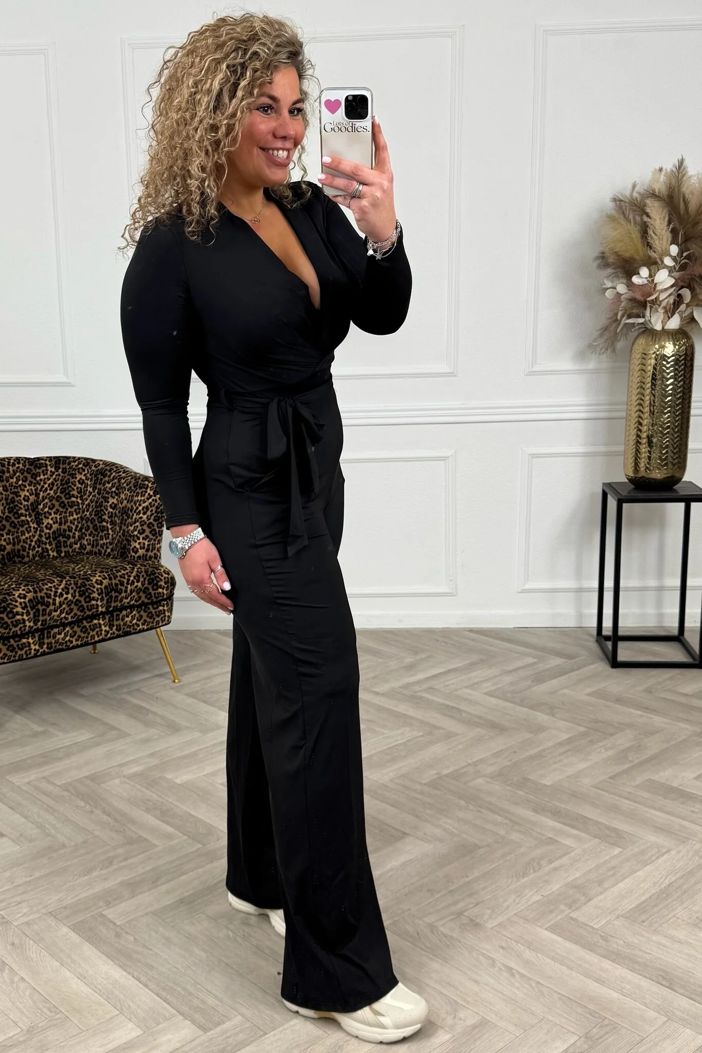 Long Sleeve Jumpsuit - Black - Image 6