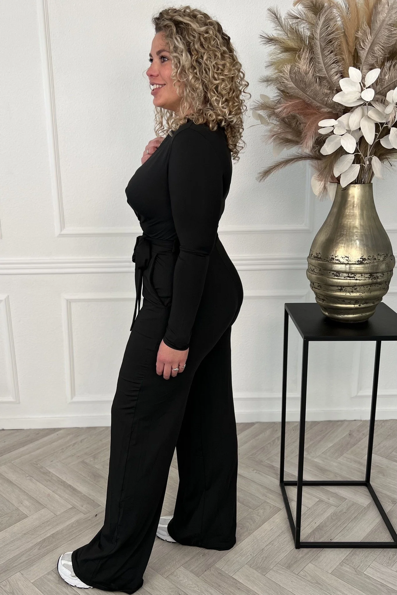 Long Sleeve Jumpsuit - Black - Image 8