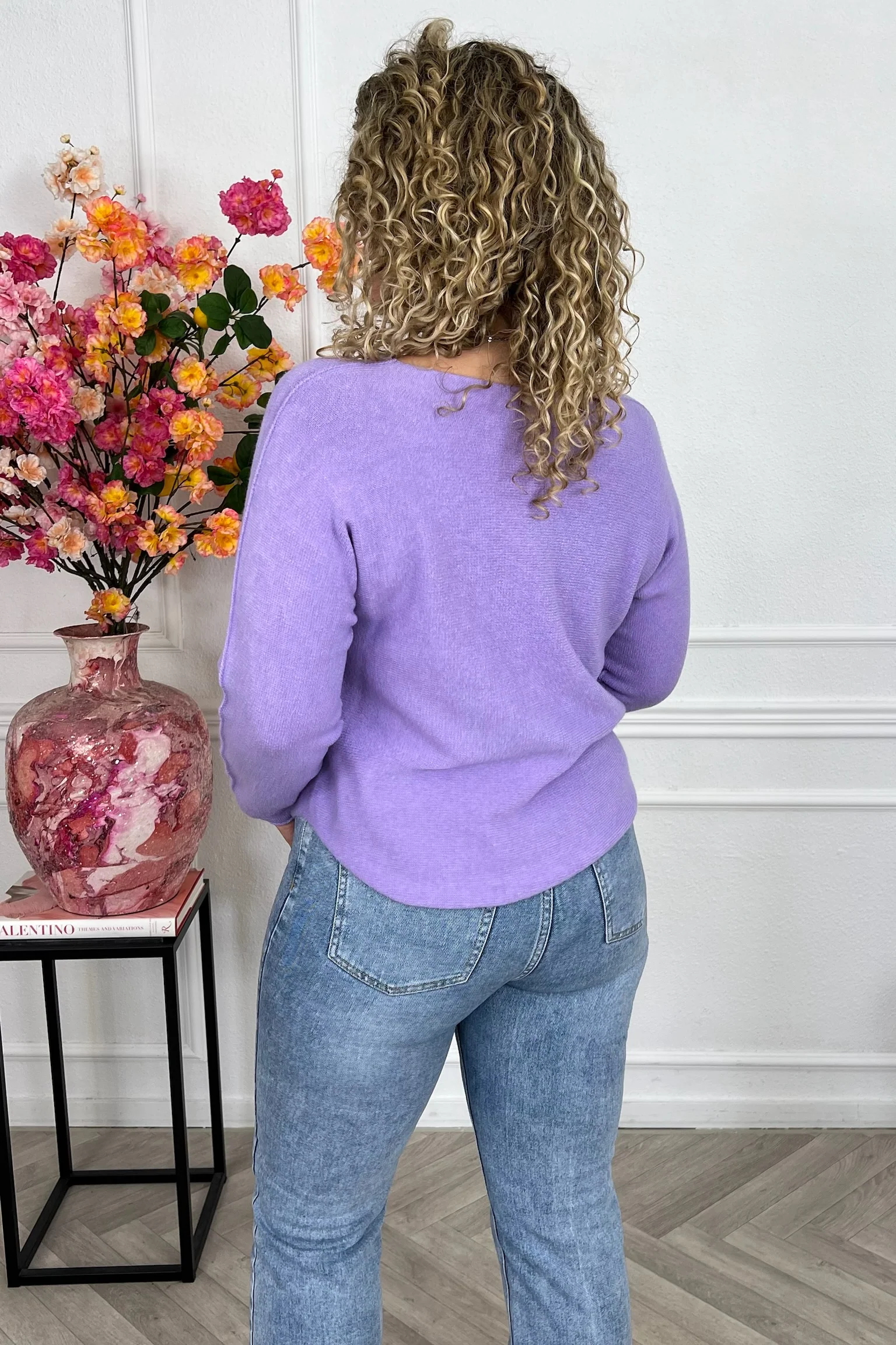 Long Sleeve Macy V Sweater - Lila - Image 2