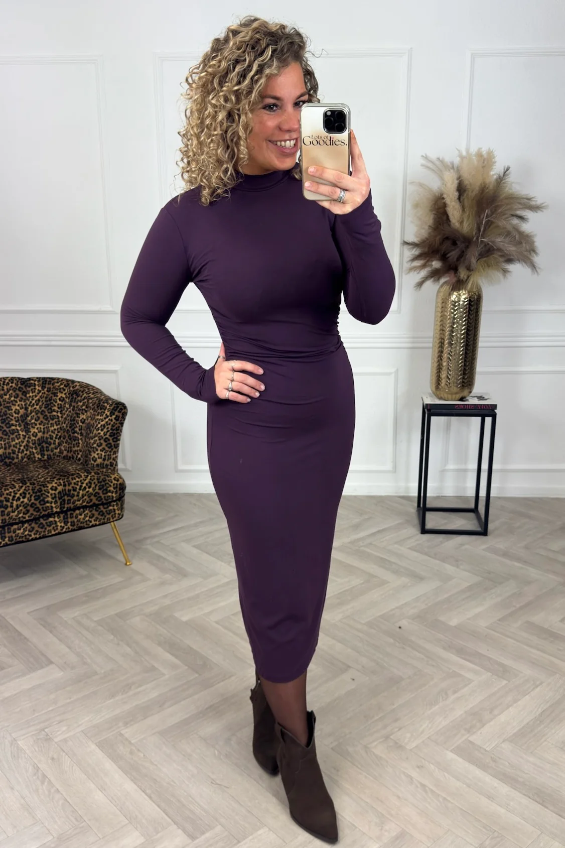 Longsleeve Turtleneck maxi Dress - Plum