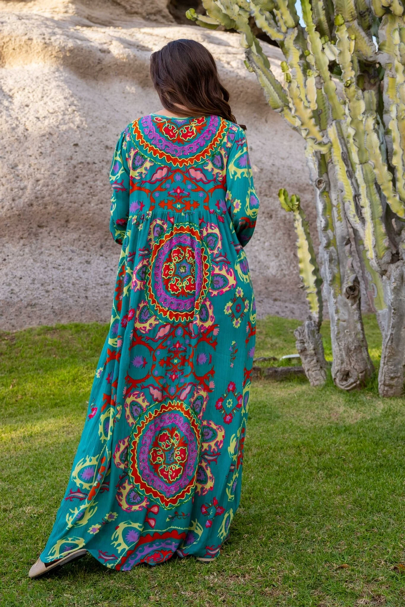 Loulou Dress - Petrol/Red/Purple - Image 3