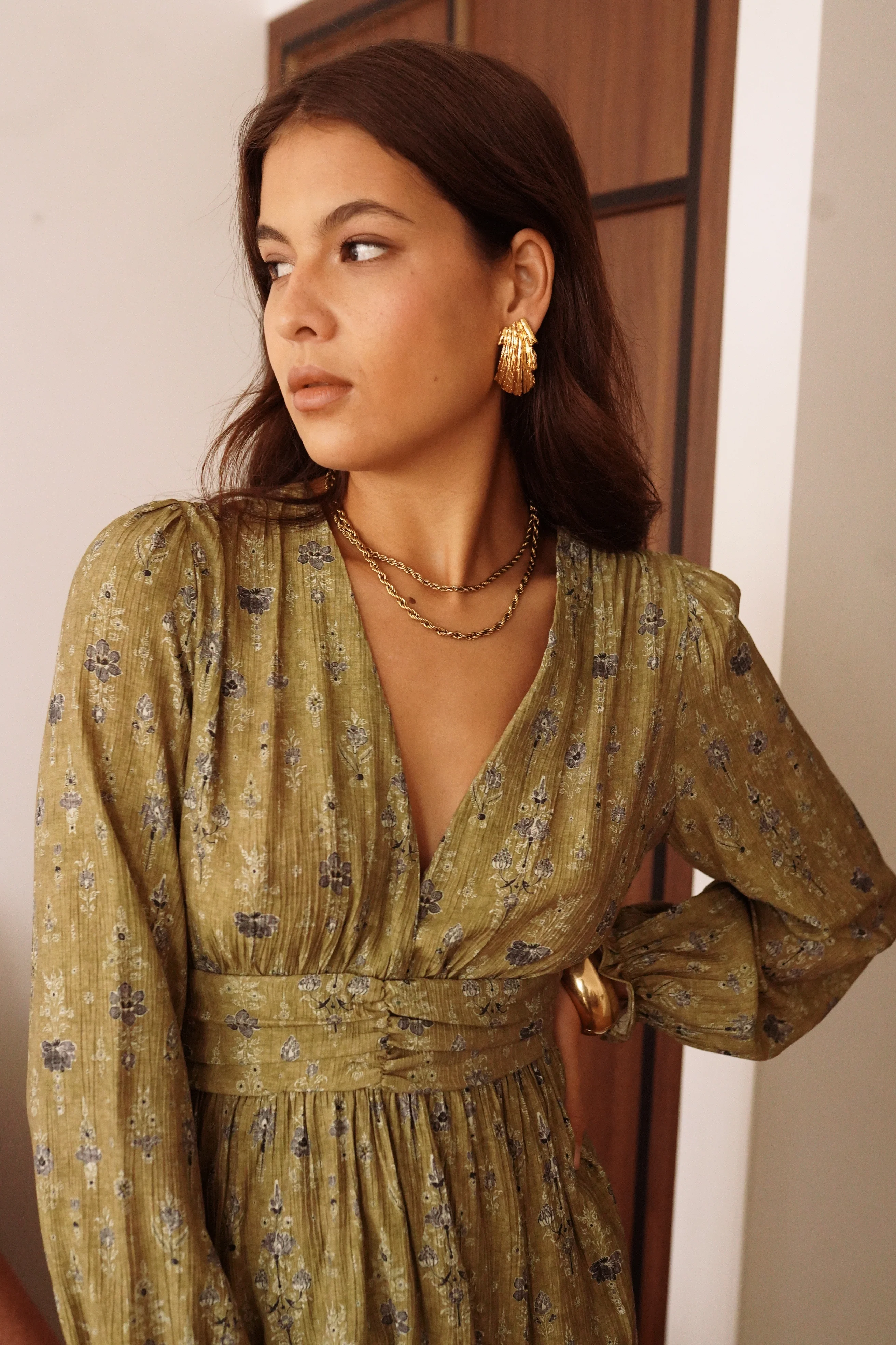 Loulou Flower Dress - Green - Image 4