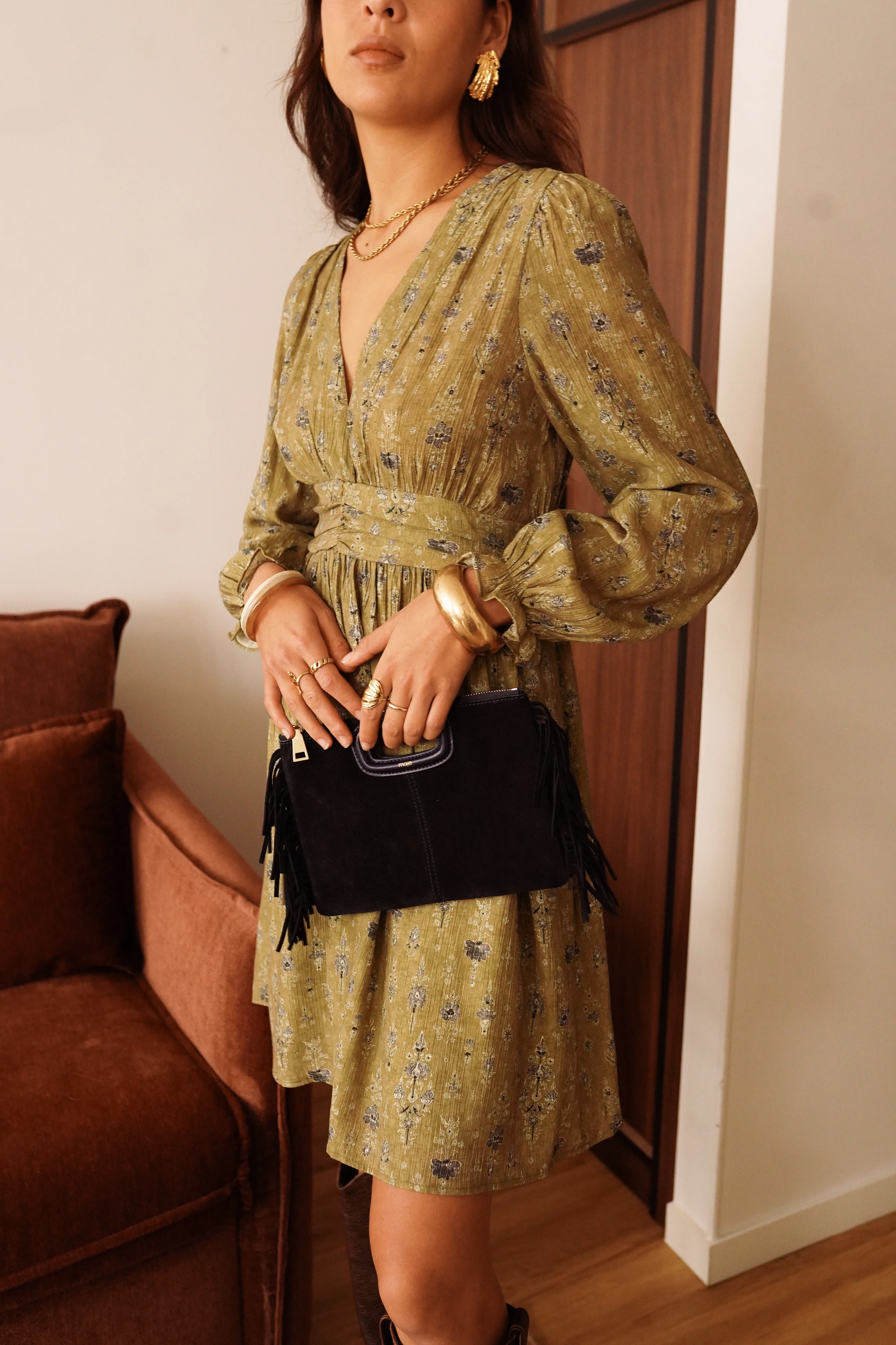 Loulou Flower Dress - Green - Image 5