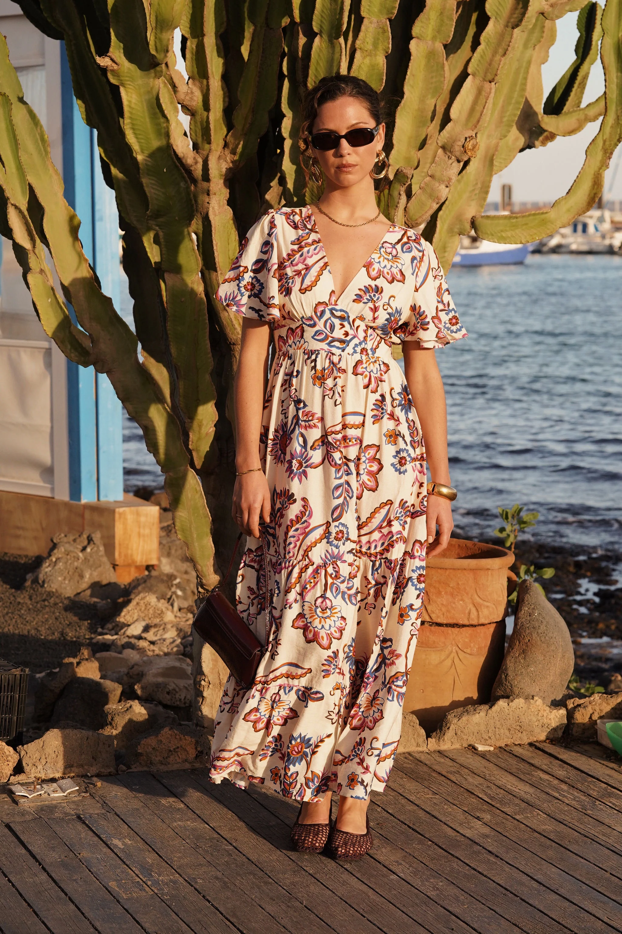 Lucca Paisley Flowers Dress - White/Multi - Image 6