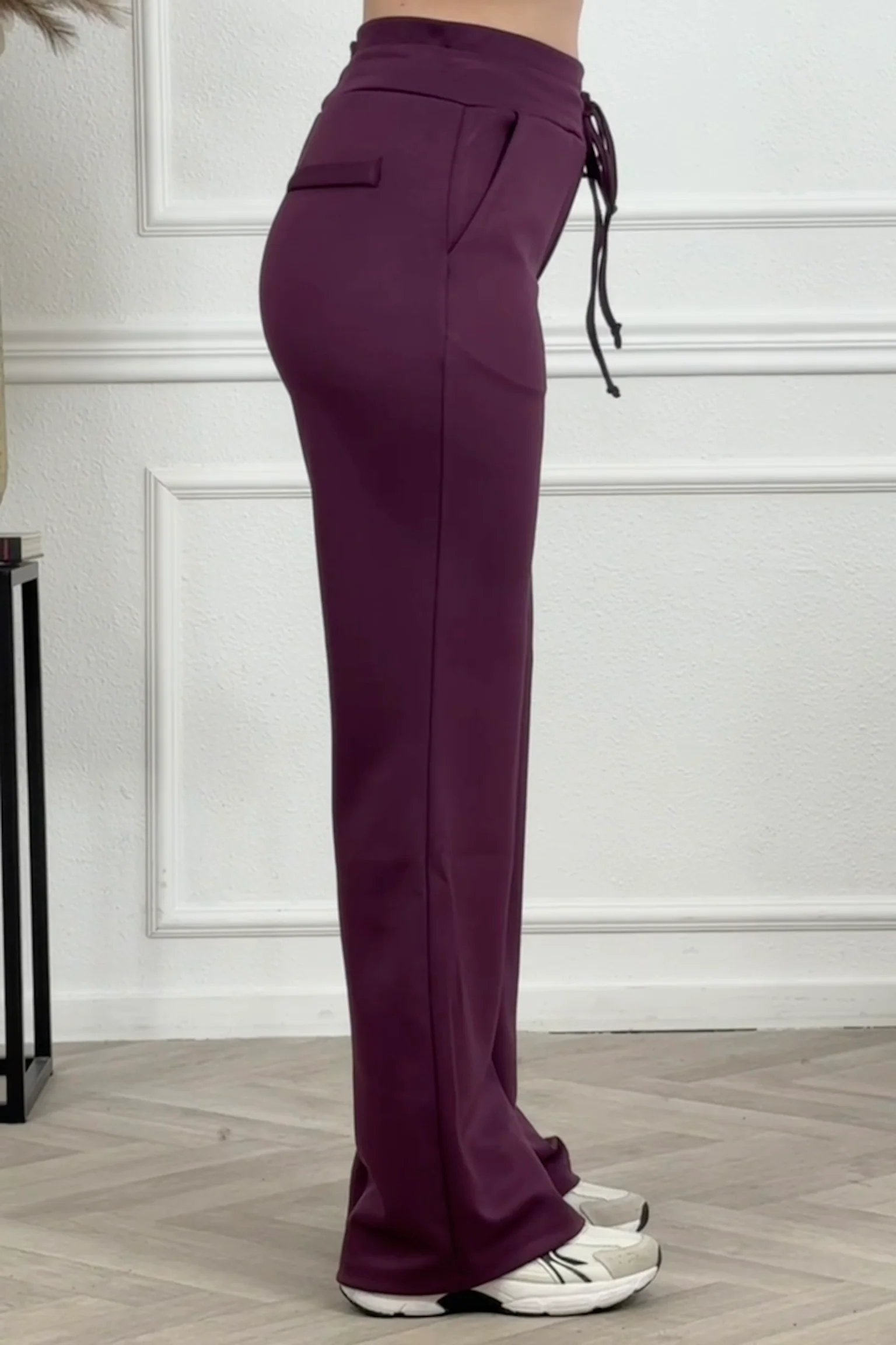 Luxury Scuba Pants - Burgundy - Image 4