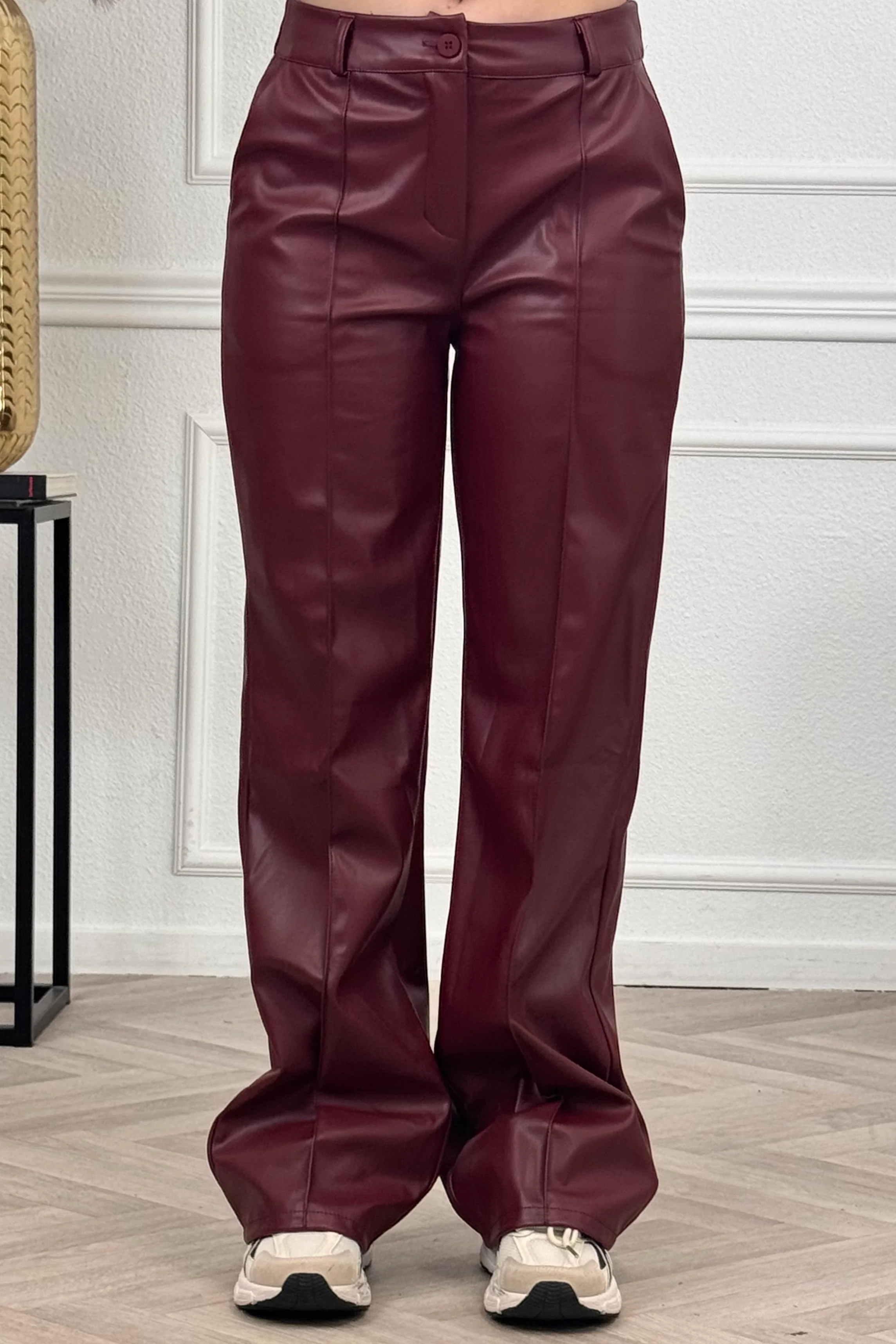Luxury Skye Leather Pants - Bordeaux - Image 6