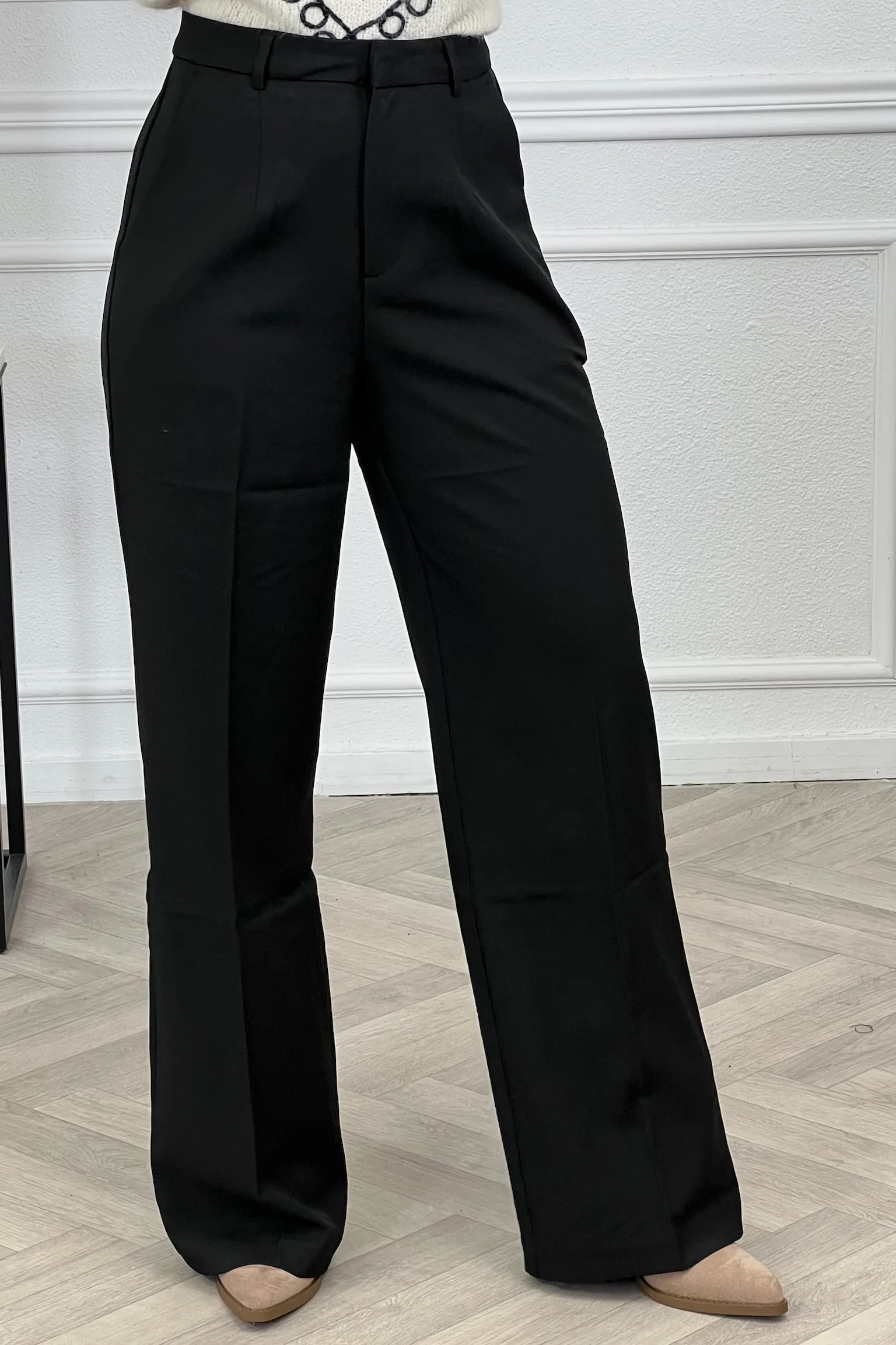 Luxury Straight Leg Pants - Black - Image 2