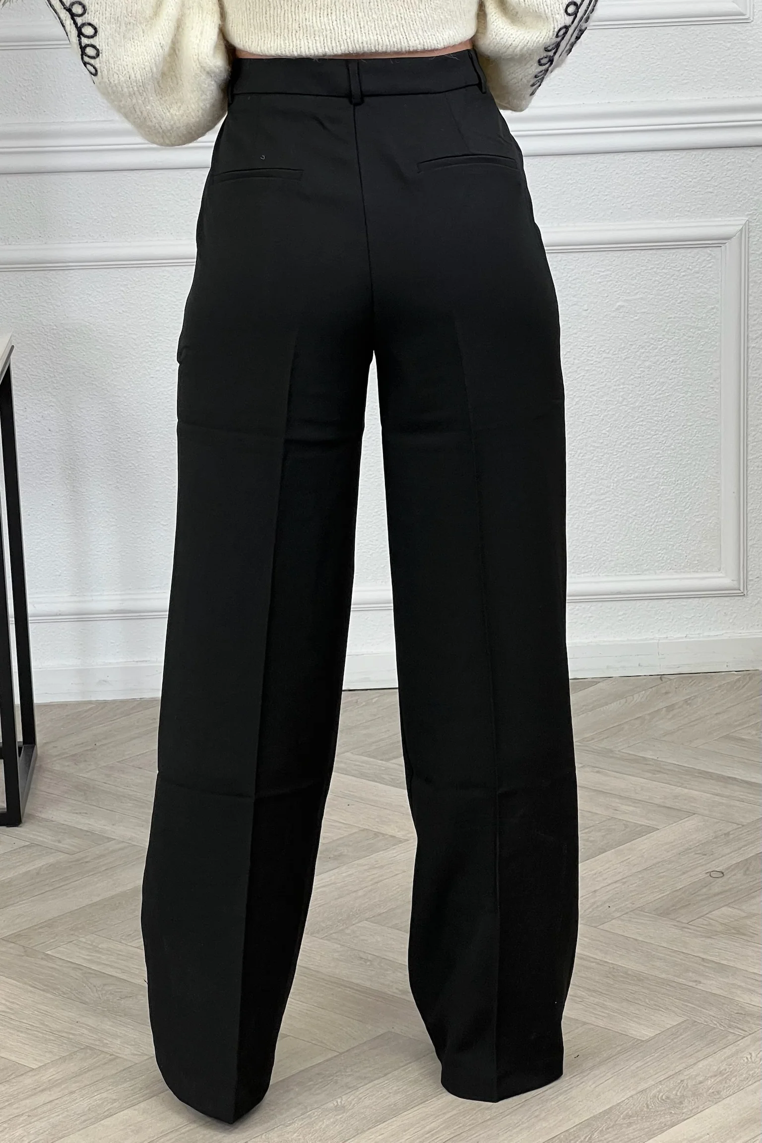 Luxury Straight Leg Pants - Black - Image 4
