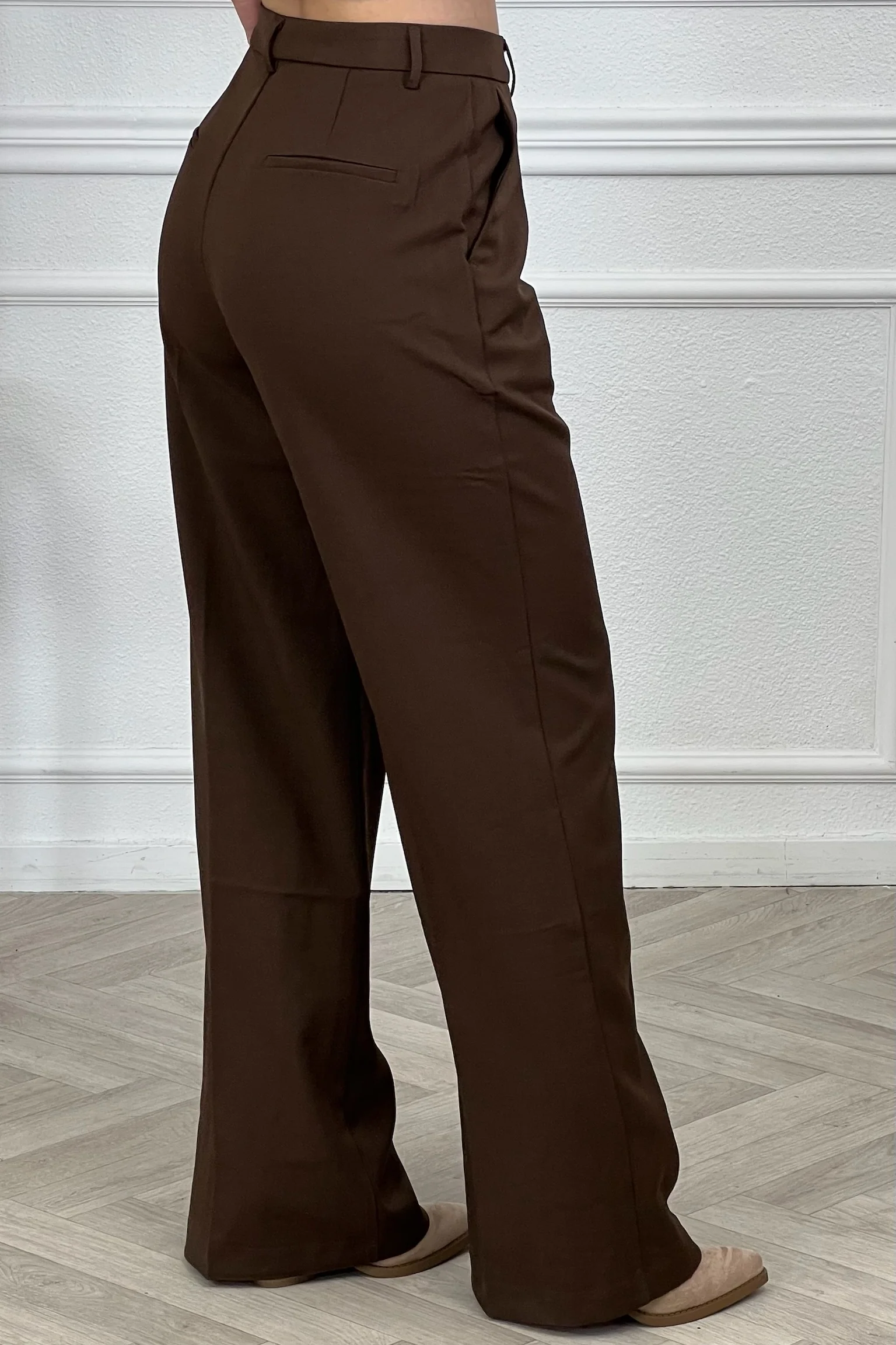 Luxury Straight Leg Pants - Chocolate - Image 2