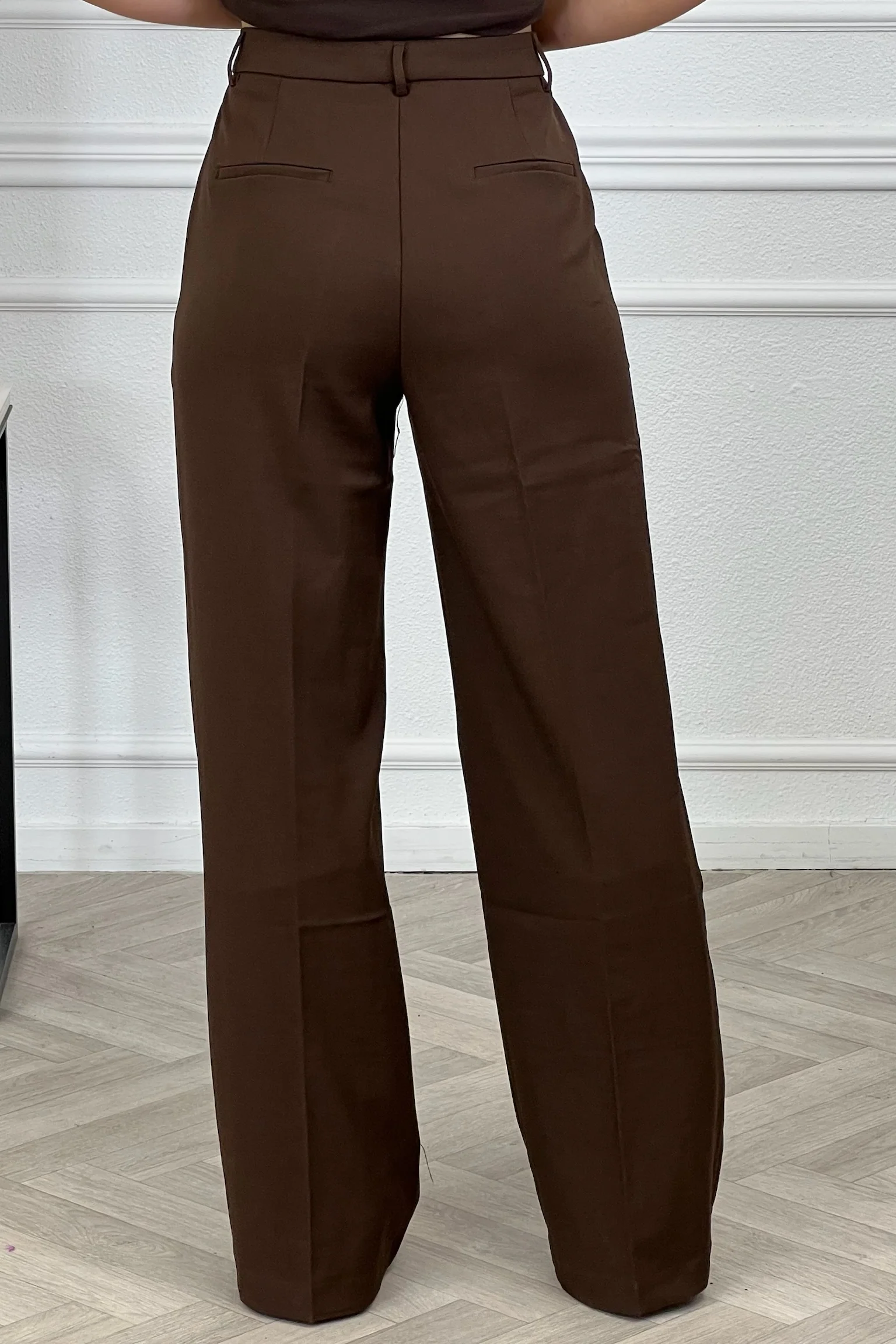 Luxury Straight Leg Pants - Chocolate - Image 4