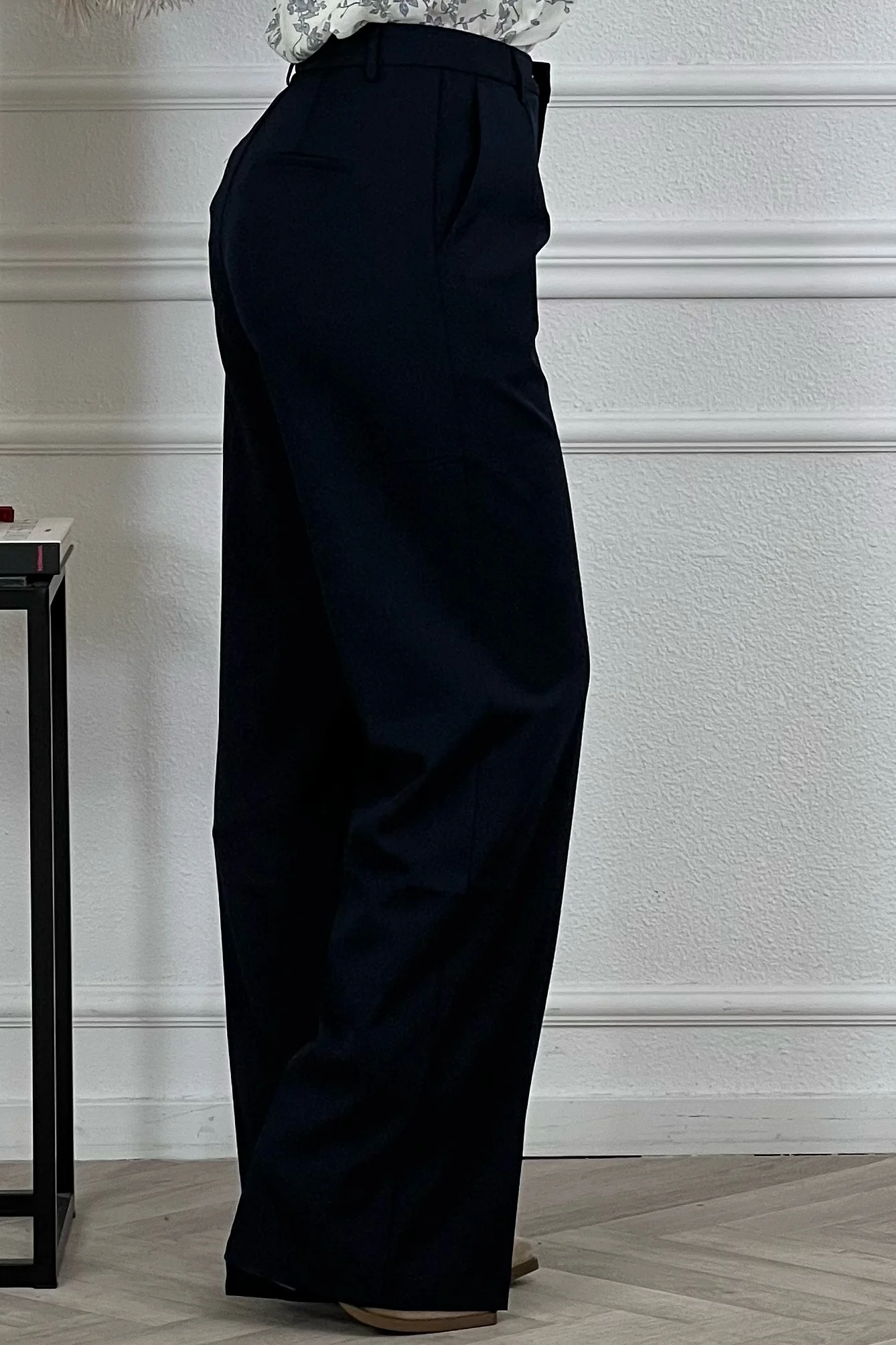 Luxury Straight Leg Pants - Navy - Image 3